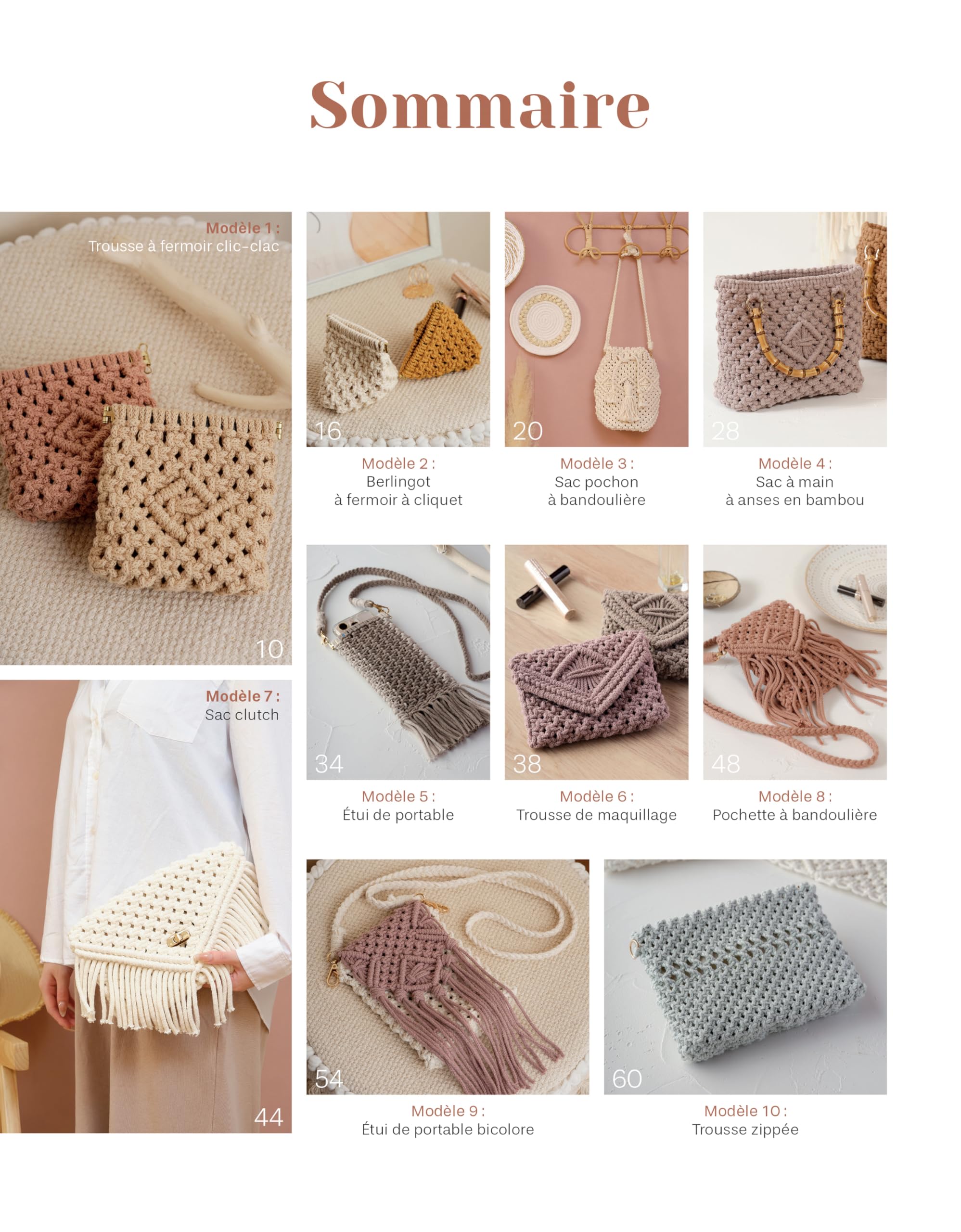 Sacs & accessoires en macramé: 20 projets tendance en pas-à-pas