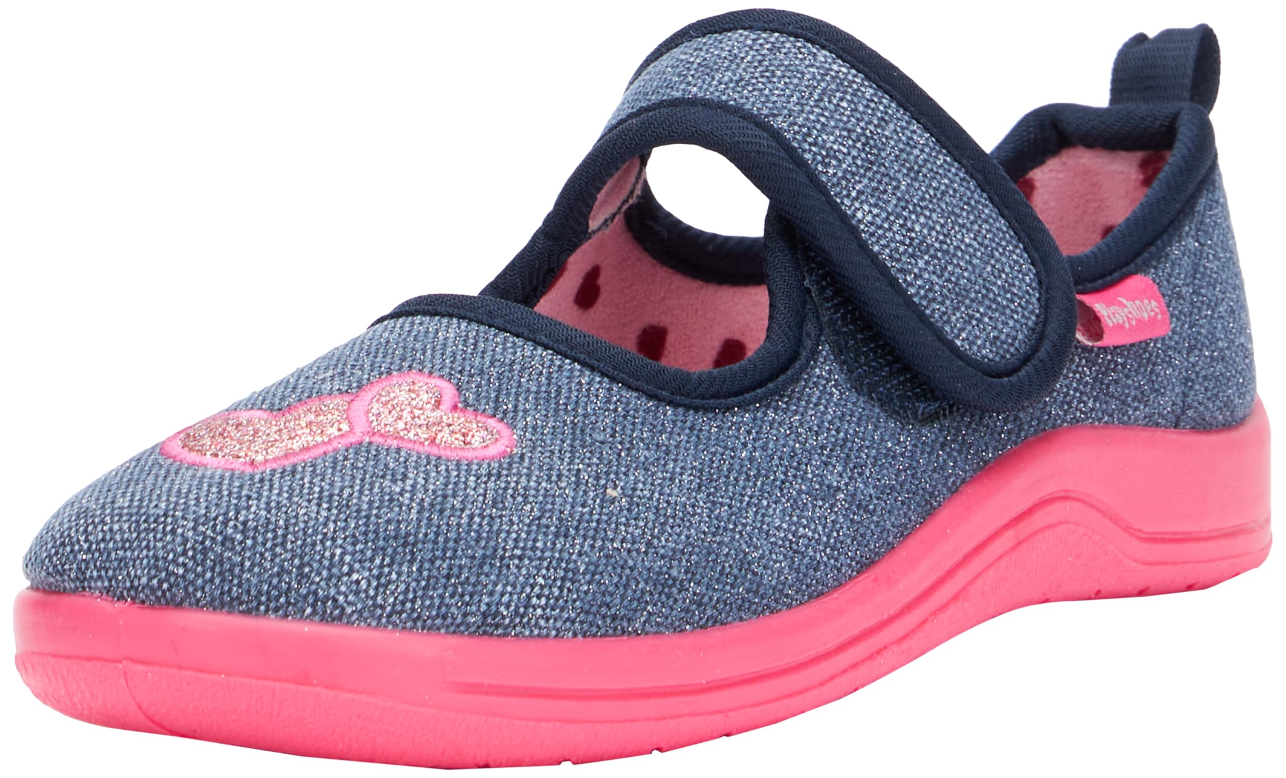 Playshoes Unisex Kid's Anti-Slip Shoes Building Side Pantuflas, Denim Blue 3, 2.5 UK
