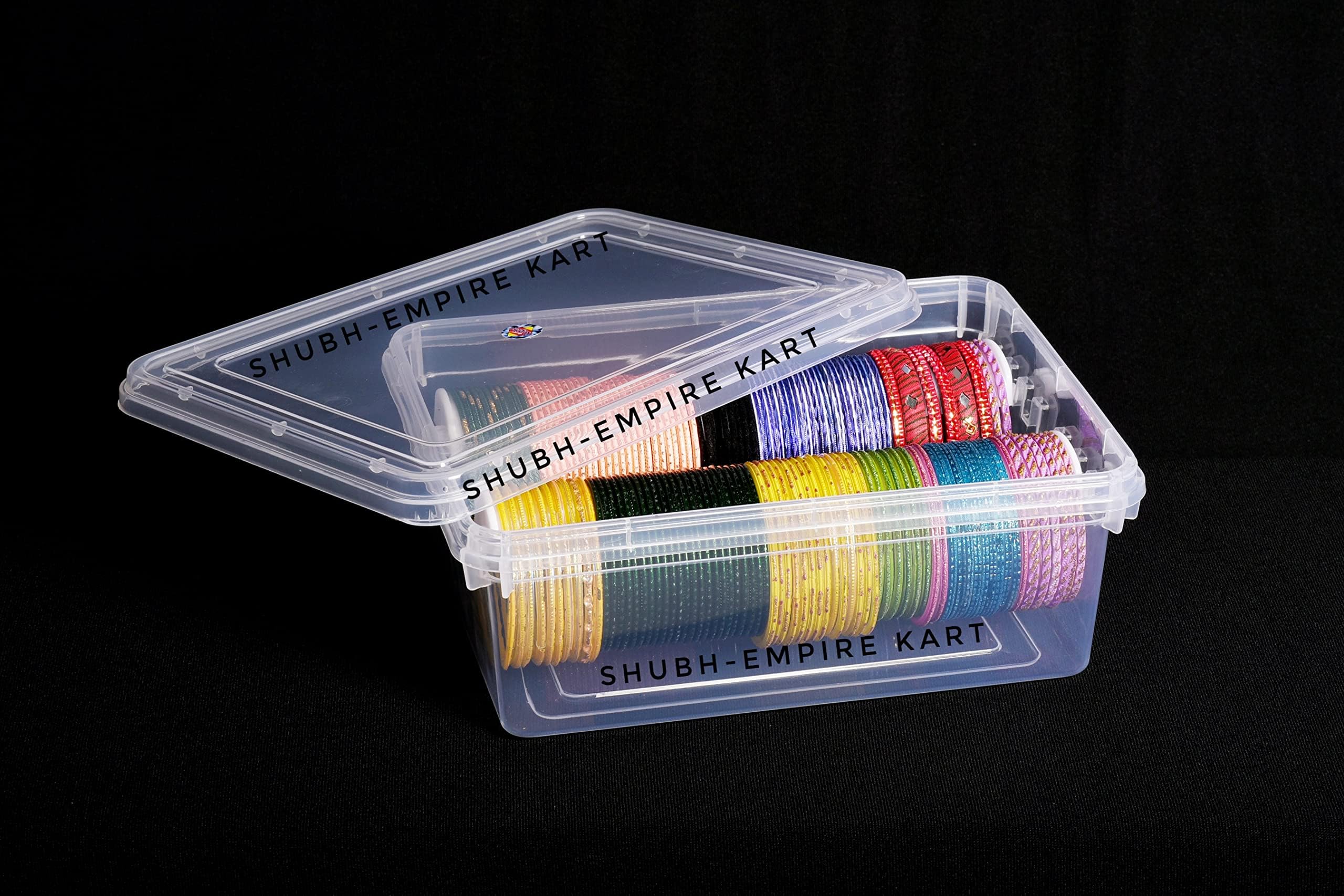Shubh Empire Kart plastic Bangle box For Women,Jewellery box For Travelling,Poratble Chudi Organizer For Travel,Transparent One Rod Bangle Organiser (2 rod bangke box, 1, count)