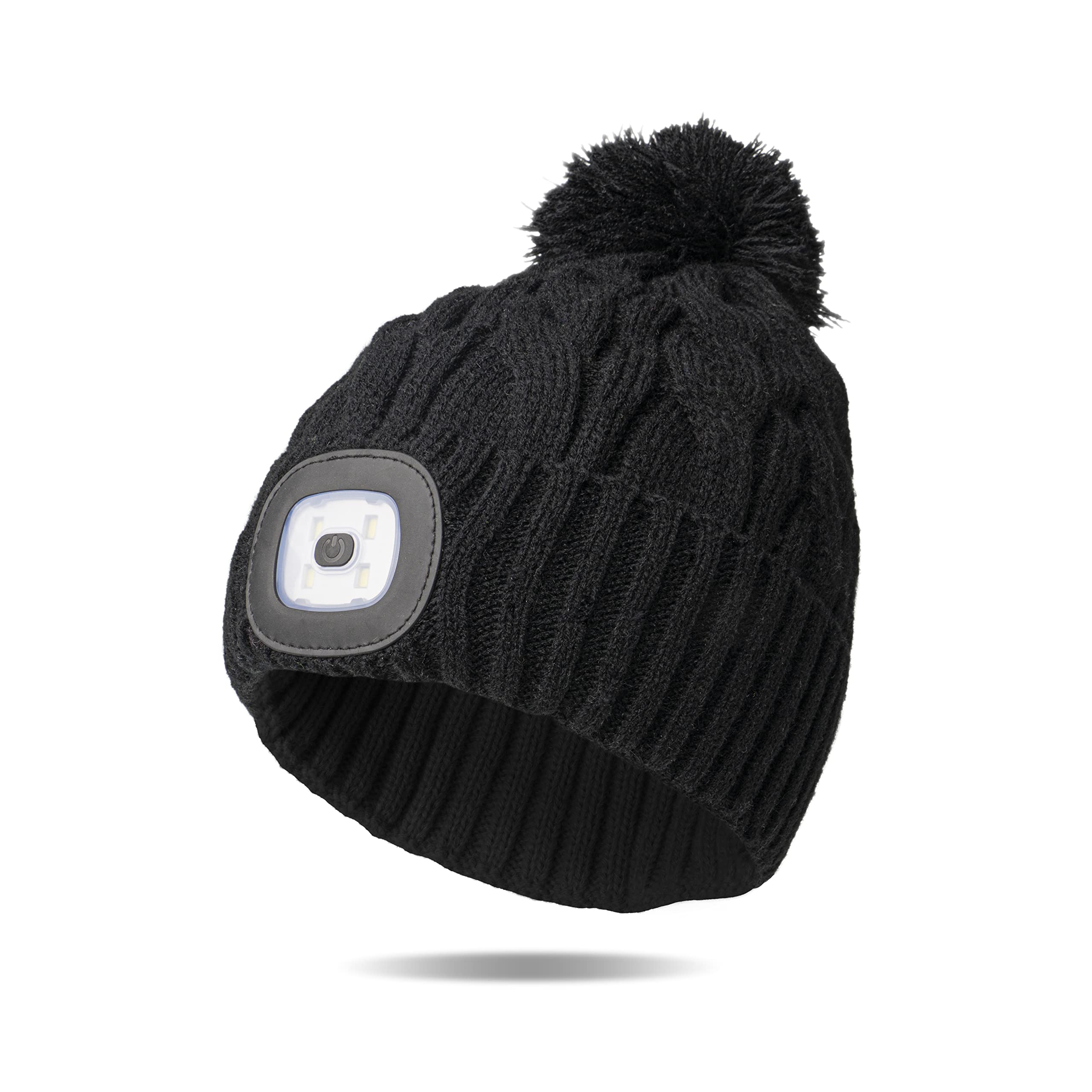 Classic Rechargeable LED Warm Knit Beanie Head Light Hat Headlamp for Outdoor Activities