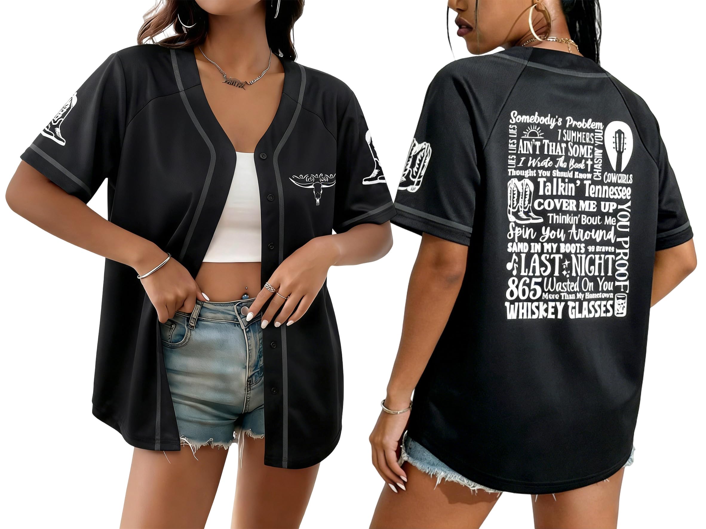 Baseball Jersey Women Vintage Tees Button Down Short Sleeve Tops
