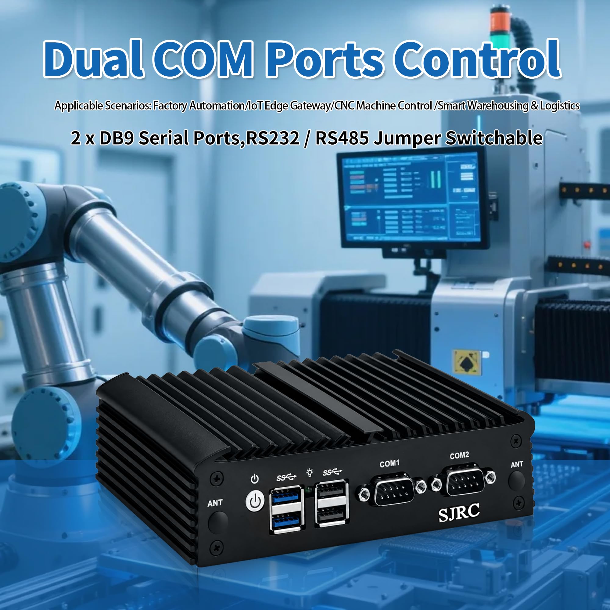 SJRC Fanless Firewall Mini PC J4125, 4X 2.5GbE i226-V Routeur Homelab, OPNsense Appareil Réseau, DDR4 8Go RAM 128Go mSATA SSD, AES-NI, 2X RS232/RS485 COM, mPCIe, SIM