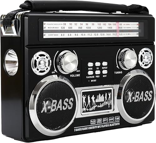 Miniatura 8 de Supersonic SC-1097BT-Red Radio de 3 bandas con Bluetooth y linterna (rojo)