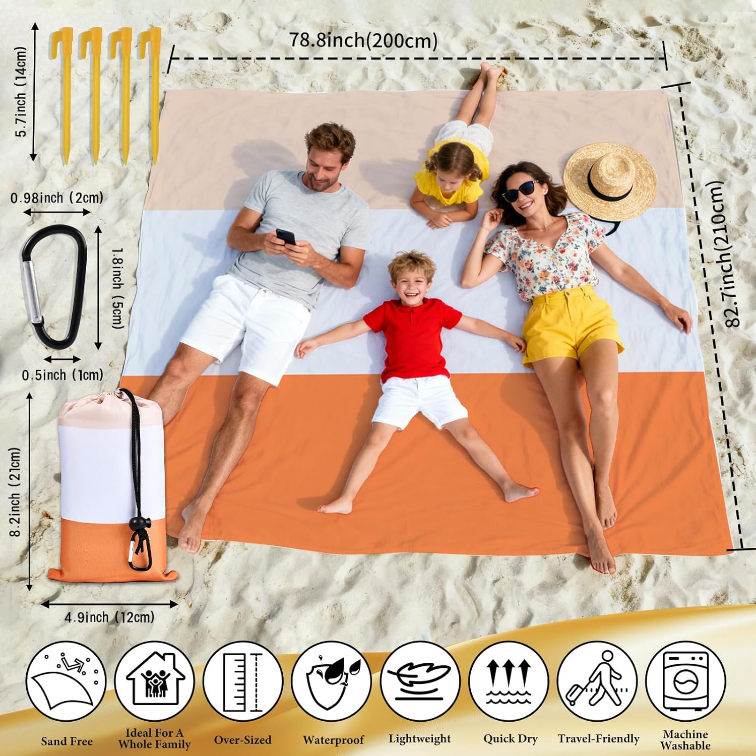 Beferr Mothers Day Beach Gifts Basket for Women, 79" X 83" Beach Blanket Waterproof Sandproof, Beach Mesh Tote Bags, Birthday Baskets for Her Wife Mom Sister Grandma Friend