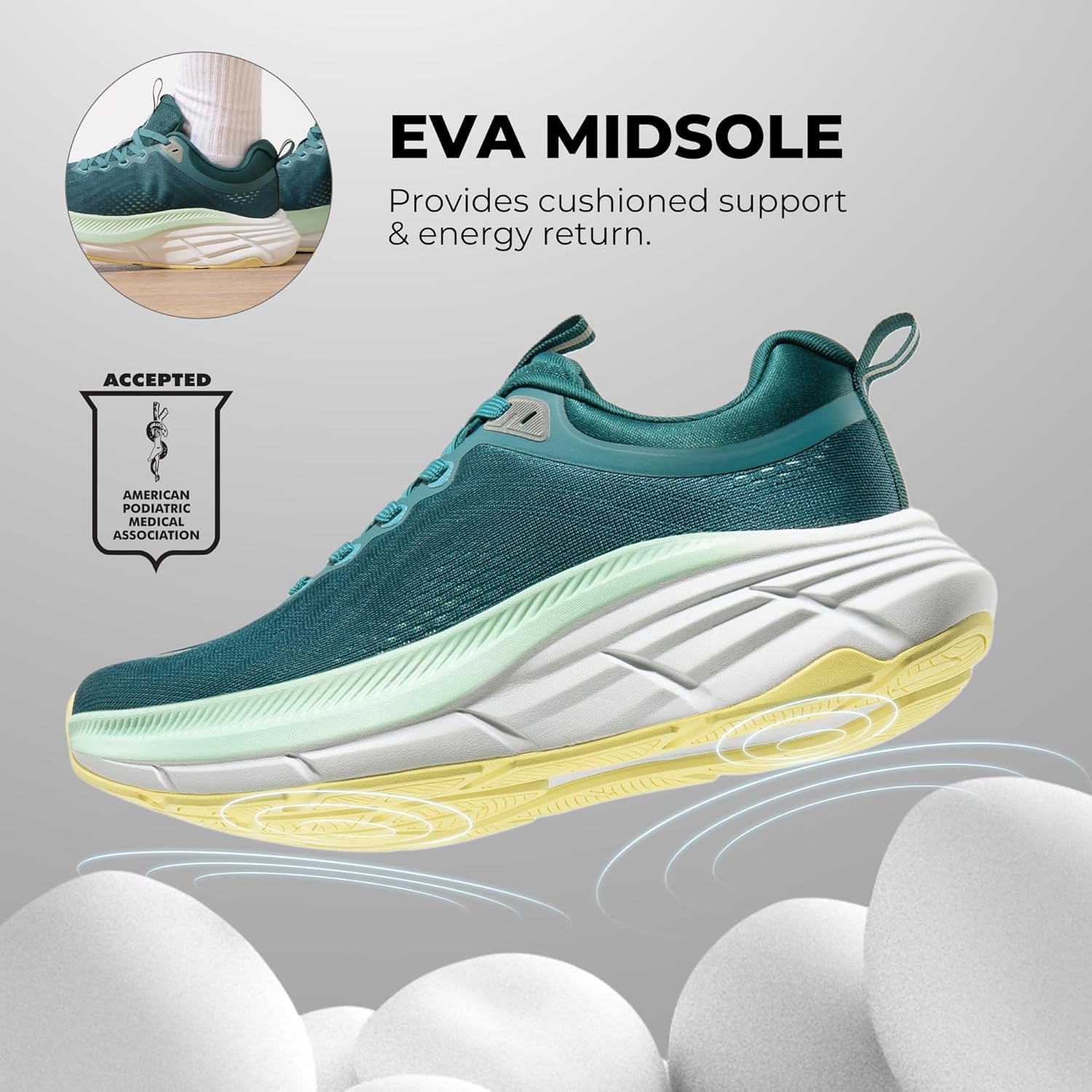 NORTIV 8 Men's Walking Shoes Running Tennis Cushioning ActiveBreeze Non Slip Athletic Gym Workout Comfortable Fashion Sneakers - Image 3