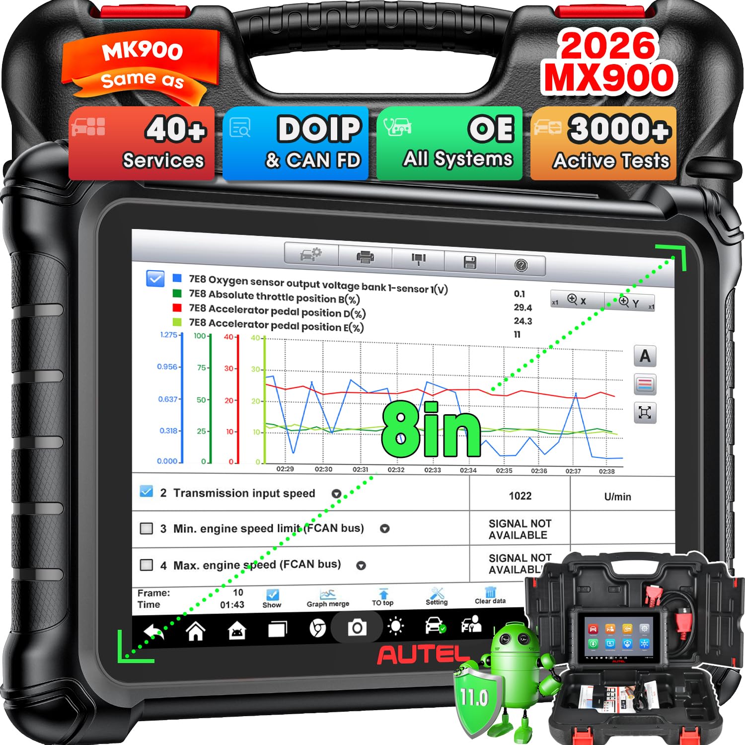 Sponsored Ad - MaxiCheck MX900 Scanner, 2026 Bidirectional Diagnostic Scan Tool, 8in Up of MaxiCOM MK808S MX808S MK808BT PRO Same as MK900 MK900BT, CAN FD DoIP, 3K+ Active Tests, 40+ Services, All Systems, FCA