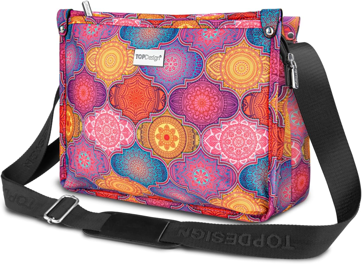 TOPDesign Lightweight Women Crossbody Bag, Shoulder Purse with Multiple Pockets, Triple Zip Handbag with Shoulder Strap TOPDesign Lightweight Women Crossbody Bag, Shoulder Purse with Multiple Pockets, Triple Zip Handbag with Shoulder Strap