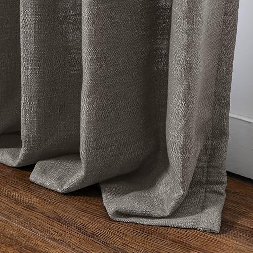 Miniatura 149 de Drapifytex Cortina plisada de lino sintético, cortina para oscurecer la habitación, 56 pulgadas de ancho x 96 pulgadas de largo, cortina de cobre 26