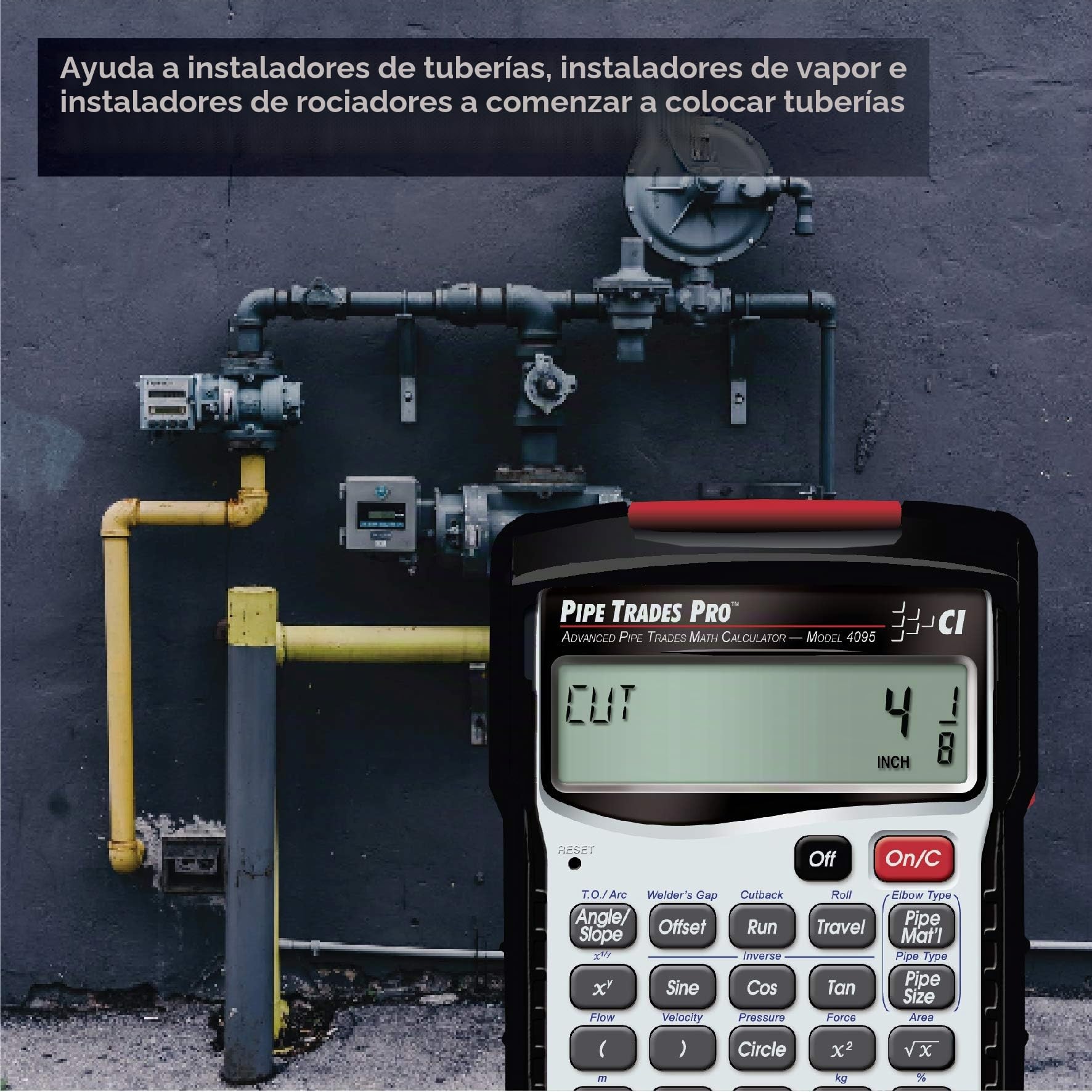 Calculated Industries Pipe Trades Pro Poche - Calculadora científica (Bolsillo, calculadora científica, 12 dígitos, Batería, Plata)
