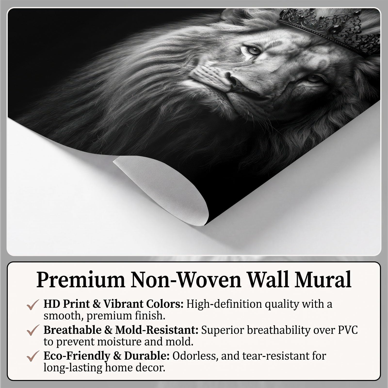 Panoramiczna tapeta z lewem mężczyzna 350 x 256 cm fototapeta - fotografia zwierząt gobelin ścienny włóknina tapeta do sypialni salonu tło telewizora - plakat obrazy ścienne