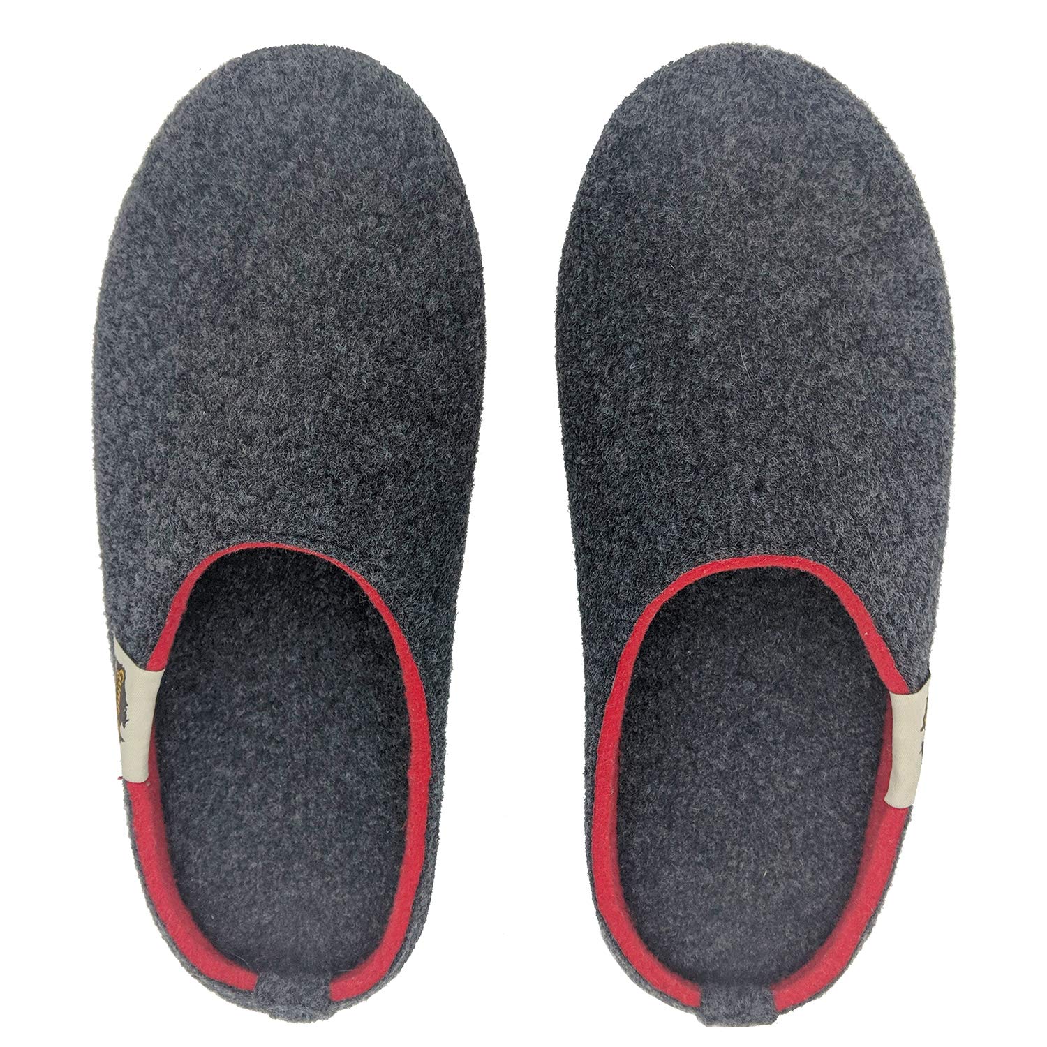 Gumbies Outback Hausschuhe, Charcoal / Red, Gr.- EU 38