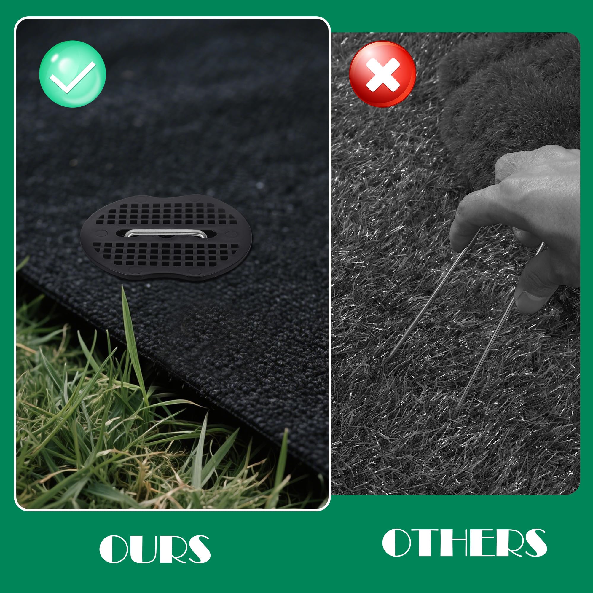 100 pcs Piquets de Jardin avec 100 Rondelle et Crochets à Outils Sardines de Fixation Garden Pegs pour la Pelouse, Le Jardin,la Fixation de Tuyaux 150x40mm Ø 2.5mm (201)