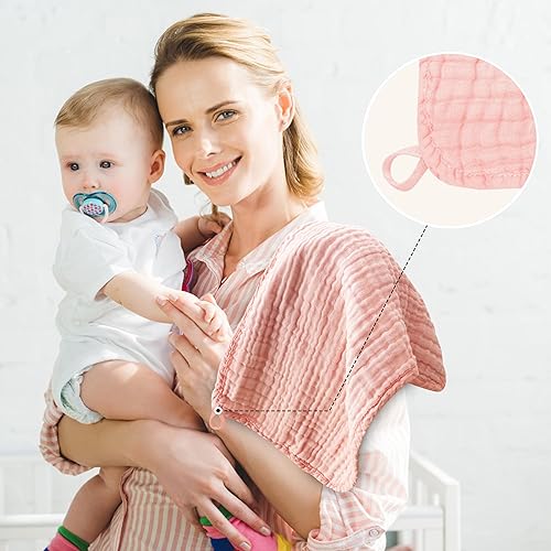 Miniatura 6 de Paquete de 12 paños de muselina para eructos, grandes de 20 x 10 pulgadas, ultra absorbentes, 100% algodón para babas y desorden del bebé, trapo