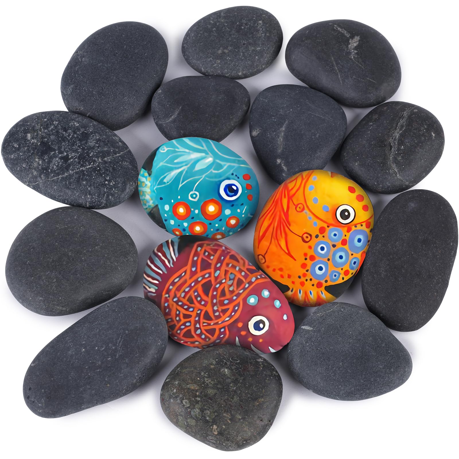 Pietre Piatte Da Dipingere 30 Pezzi | Ciottoli Naturali 5-8cm Per Decorazioni E Fai Da Te - Foto 9