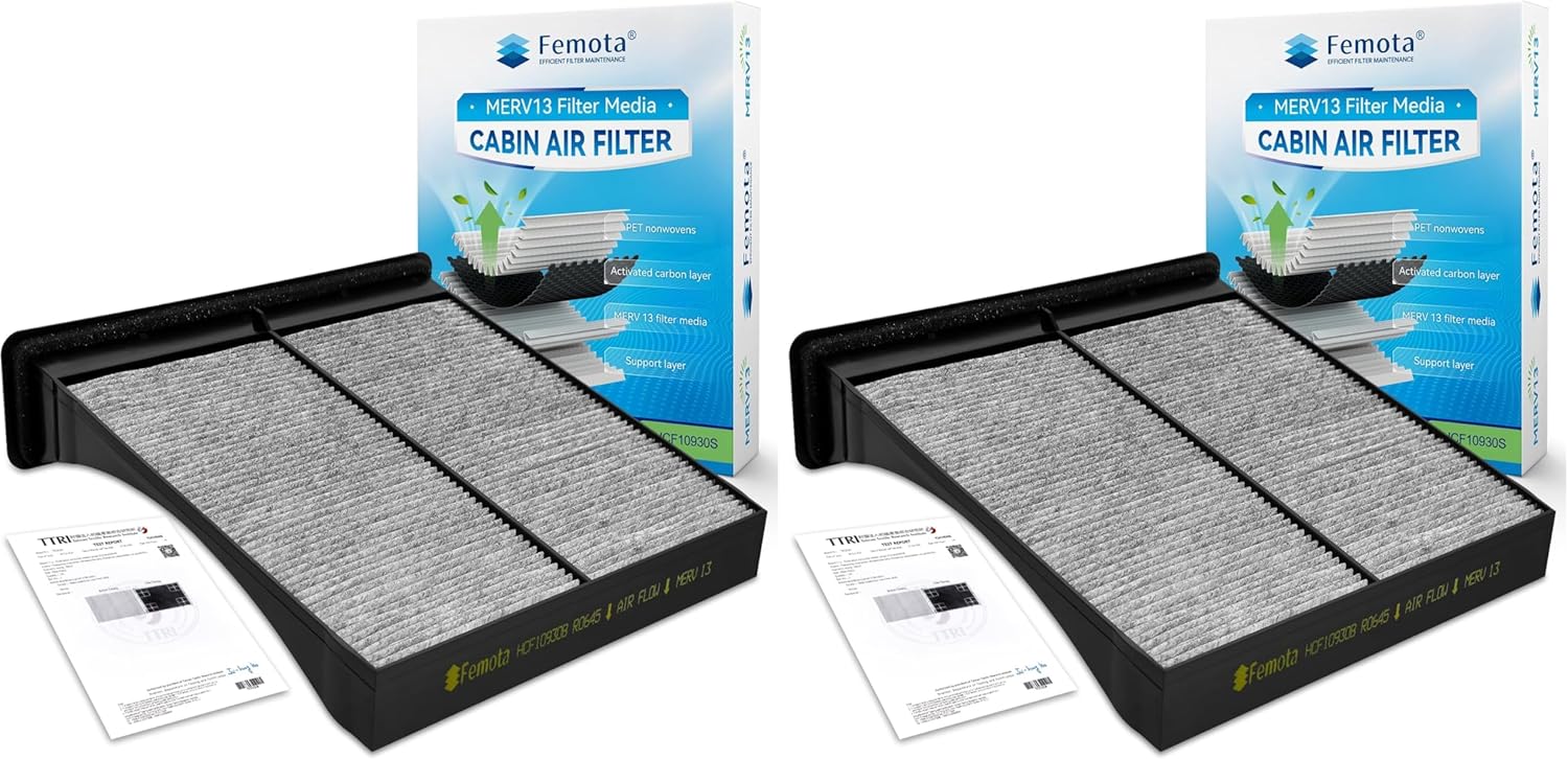 MERV 13 Cabin Air Filter with Activated Carbon, CF10930 for Subaru Crosstrek, Forester, Impreza, WRX, WRX STI, XV Crosstrek. (Pack of 2)