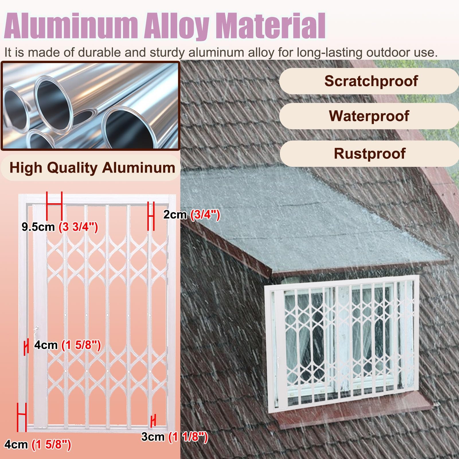 Rejas de seguridad de aluminio de alta resistencia para ventanas, rejillas plegables antirrobo para sótanos, recintos para mascotas y establos de caballos, protección para ventanas pequeñas