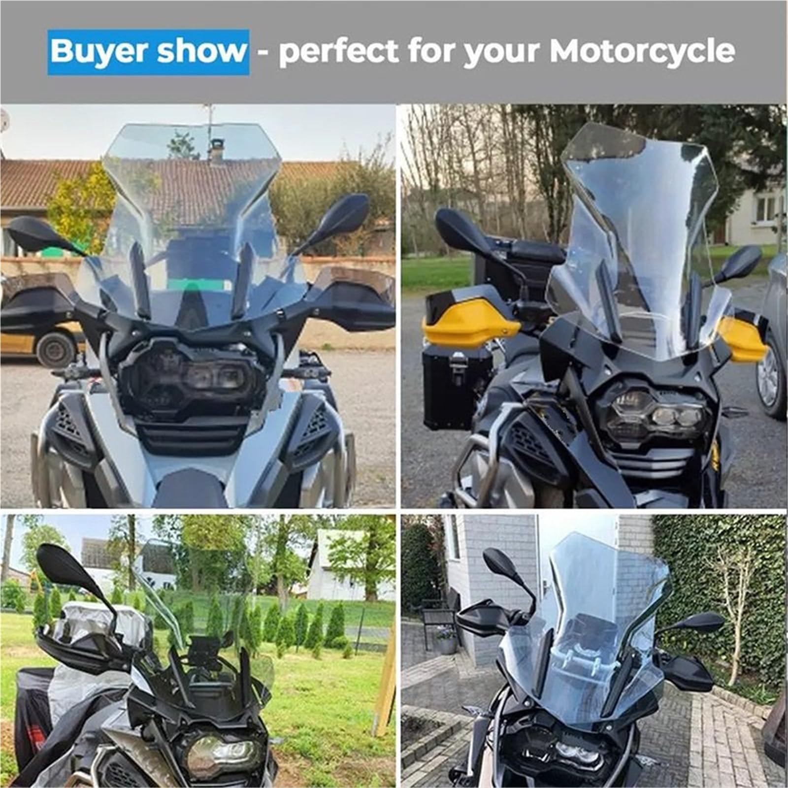 Wiatrochron Pasuje do BMW R1200GS R1250GS | Podwójny ekran bąbelkowy do części modyfikacji Adventure Szyba przednia(Gray)