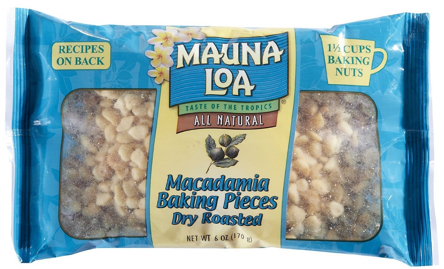 Mauna Loa Macadamia Dry Roasted Baking Pieces, 6-Ounce bag (Pack of 2)