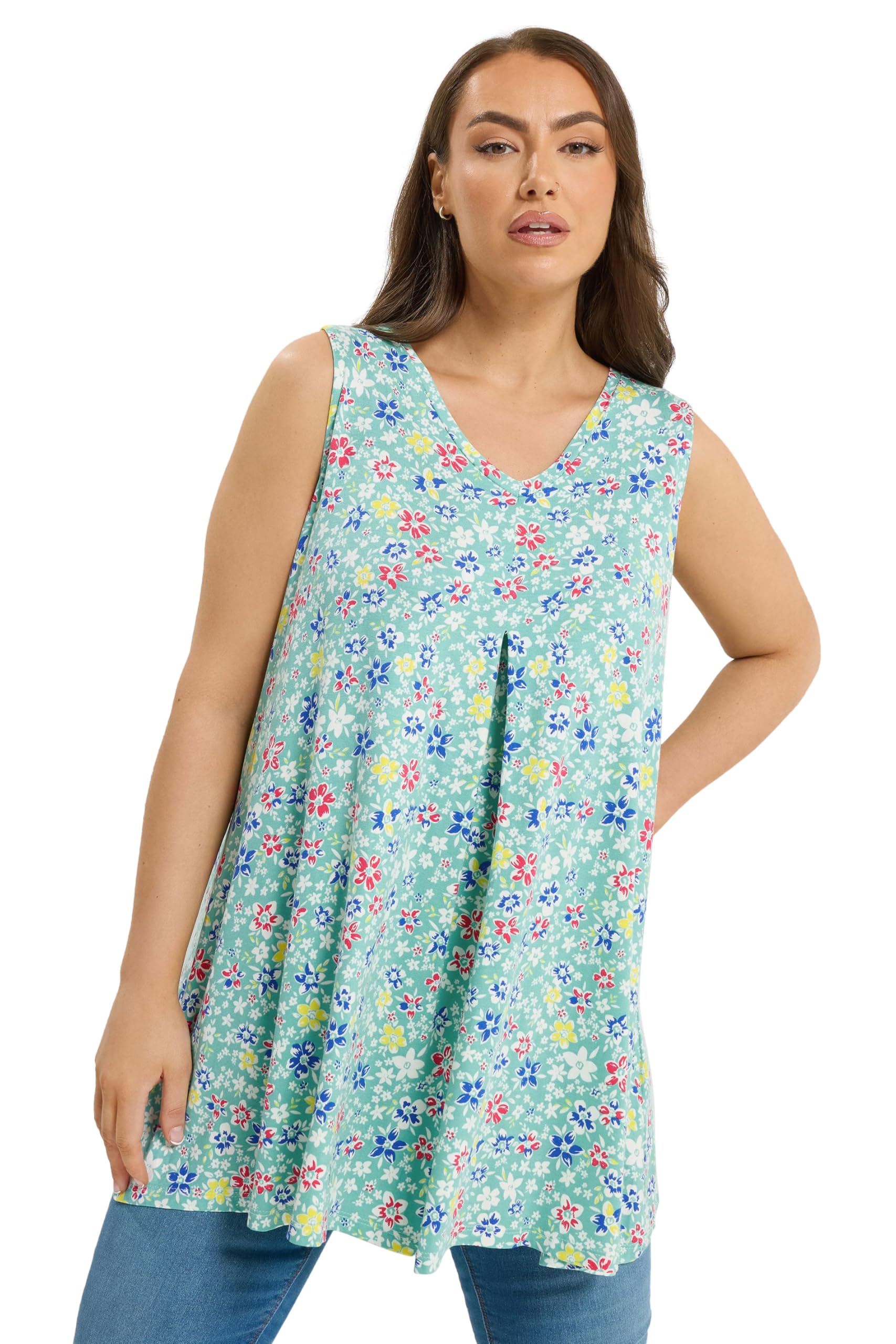 Yours Women's Pleated Vest Top Size 20 Light Blue