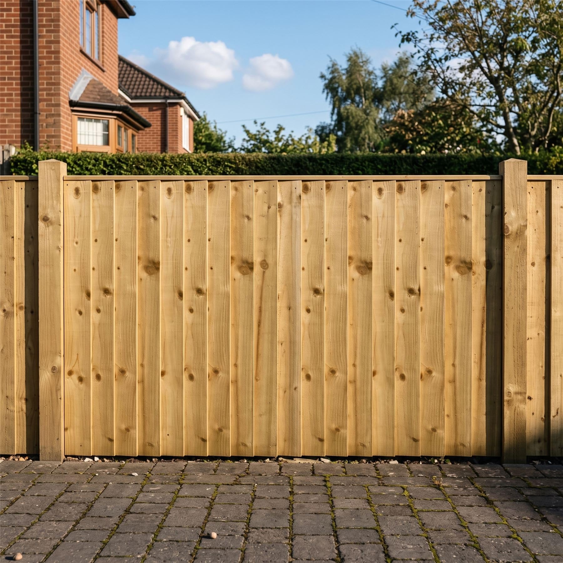 Wooden Garden Fence Panel, 6ft x 4ft Feather Edge Fully Framed (5 Pack) | 120cm High x 183cm Wide, Heavy Duty, Pressure Treated, Closeboard Design, for Perimeter Boundary & Outdoor Privacy Fencing