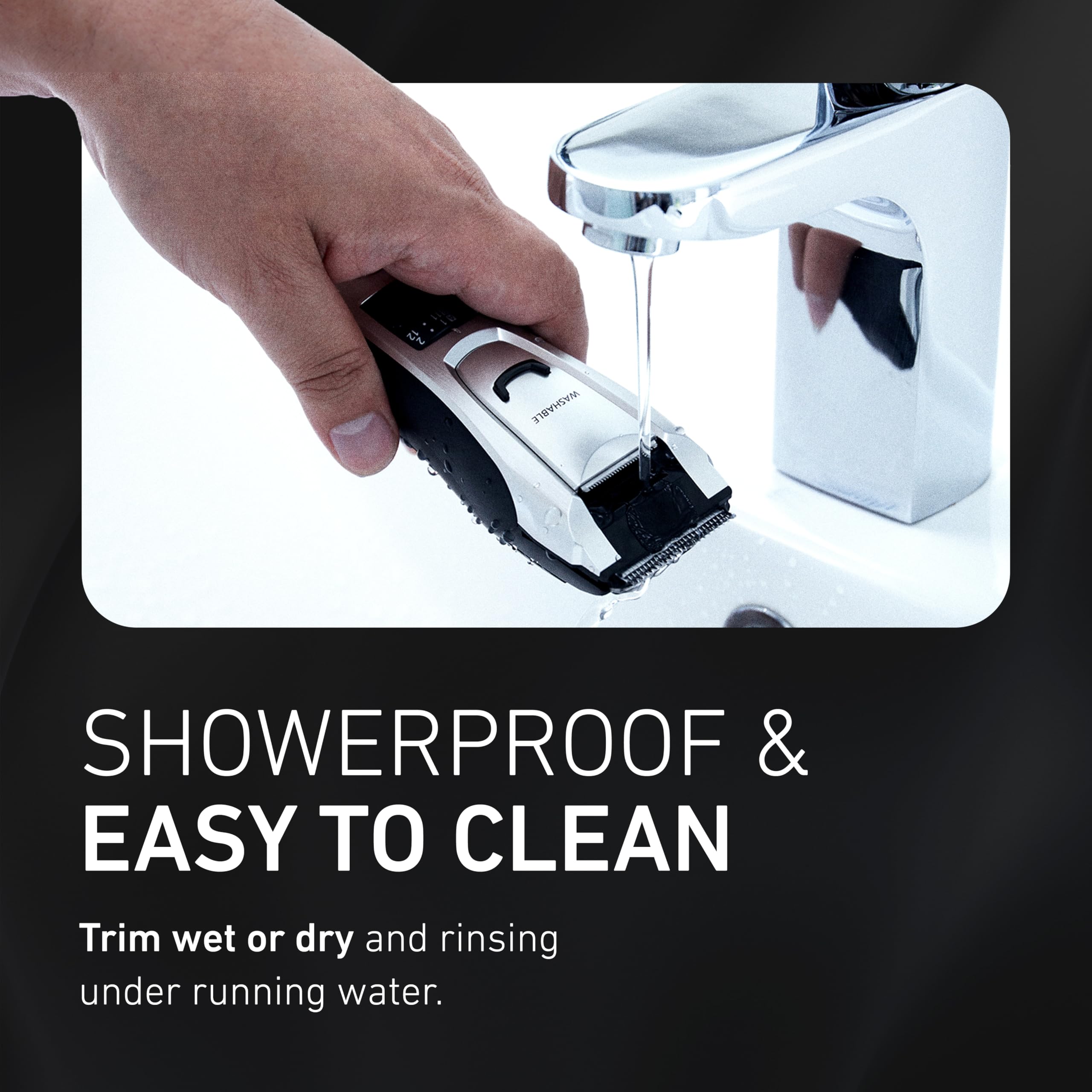 Panasonic Multi-Groomer Men’s Trimmer for Beard, Hair and Body, 39 Trim Length Settings with 3 Attachments, Corded/Cordless Operation – ER-GB80-S (Silver)