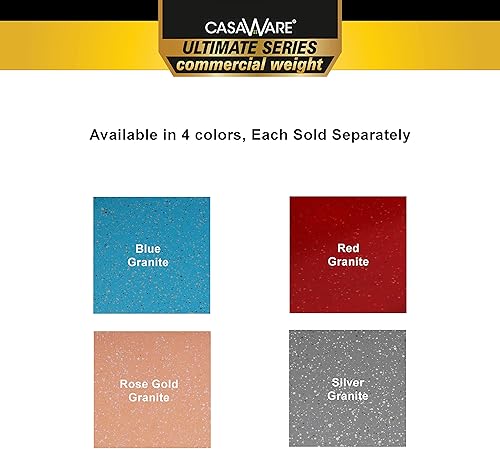 Miniatura 4 de casaWare Molde cuadrado de cerámica recubierto antiadherente pesado de 9 pulgadas (granito plateado)