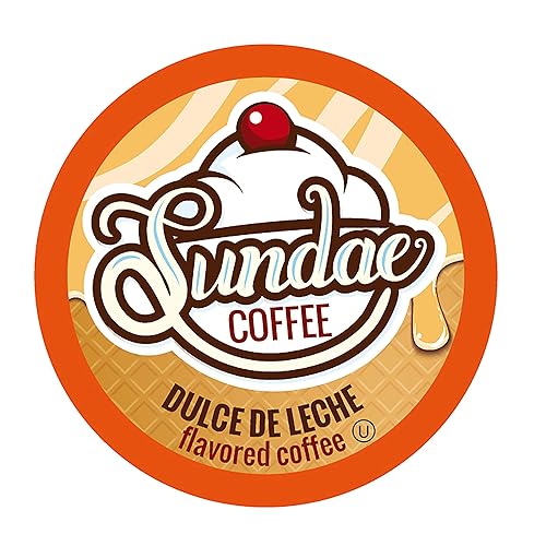 Sundae - Cápsulas de café con sabor a helado, compatibles con 2.0 Keurig K-Cup Brewer, (Dulce de Leche) 48 unidades