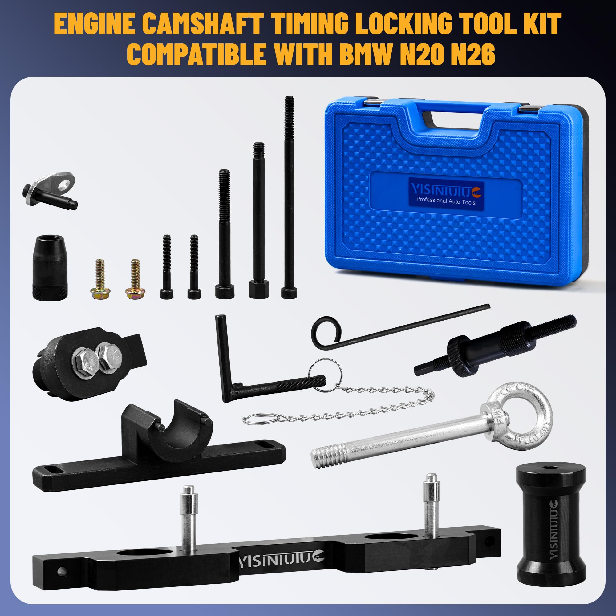 YISINIUTUO Engine Camshaft Timing Locking Tool Kit Compatible with BMW N20 N26,with Flywheel Holder & 7676 Oil Seal Repair Kit, Engines Alignment Locking Timing Tool Kit 212831,119340,212830,219548