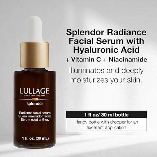 Miniatura 6 de LULLAGE Splendor Radiance - Suero de ácido hialurónico y vitamina C para la cara, suero facial revitalizante de vitamina C con niacinamida para