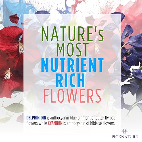 Miniatura 2 de PICKNATURE Bolsa de té de hibisco morado y flor de guisante de mariposa, hoja recién recogida de Tailandia  60 bolsas de té (paquete de más de 200