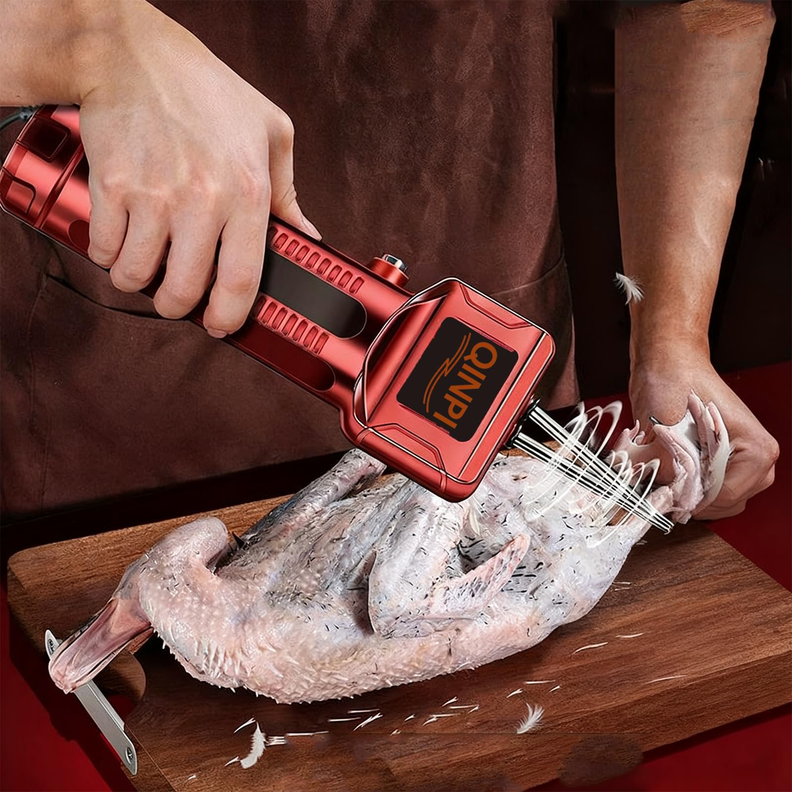 Desplumadora eléctrica rápida de aves, cabezal cónico de acero inoxidable 304, ajuste automático de la tensión, motor de cobre puro, elimina el pelo fino fácil y rápidamente, uso doméstico y comercial