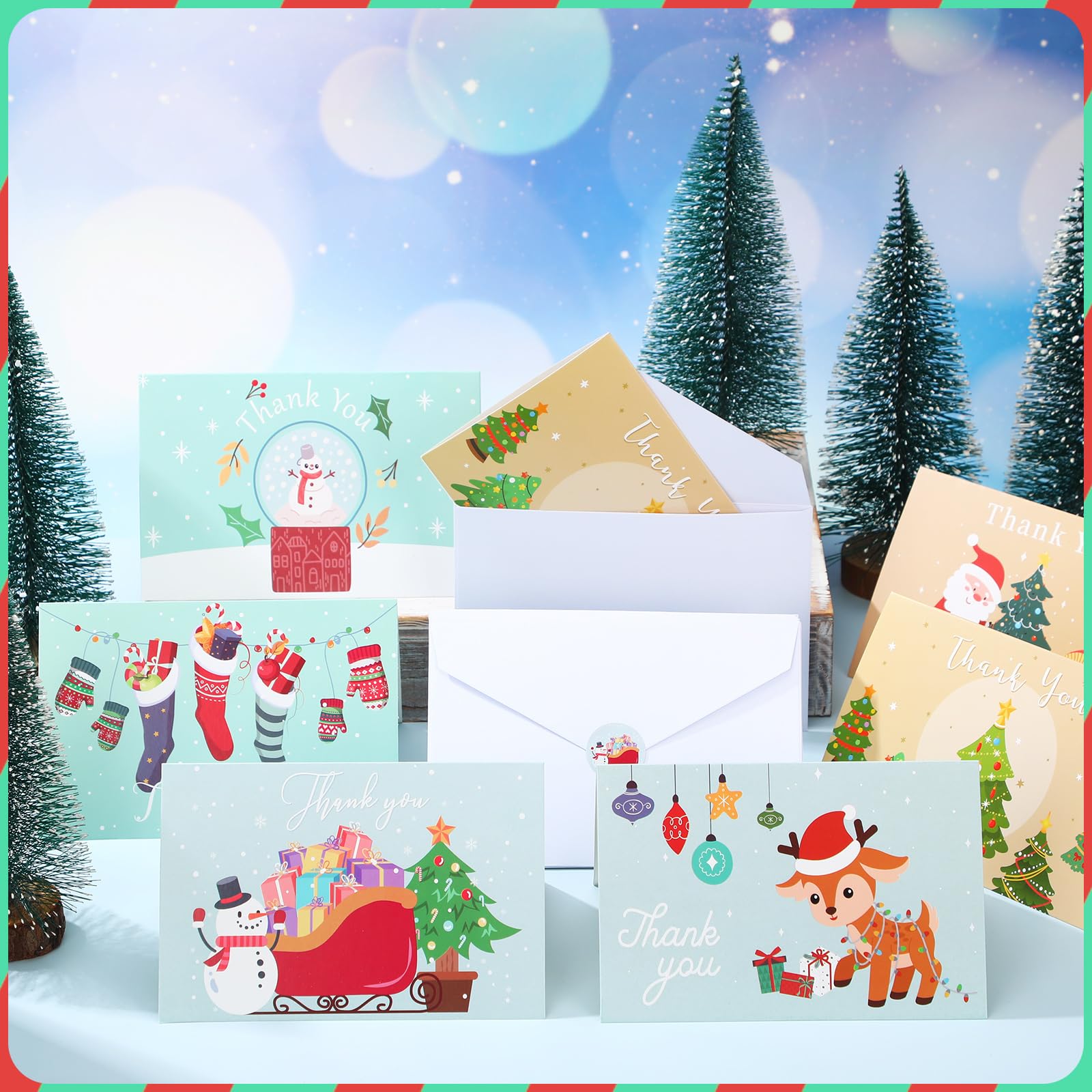 Juego De 24 Tarjetas De Agradecimiento Con Sobres Marrones E | Meses Sin Interés