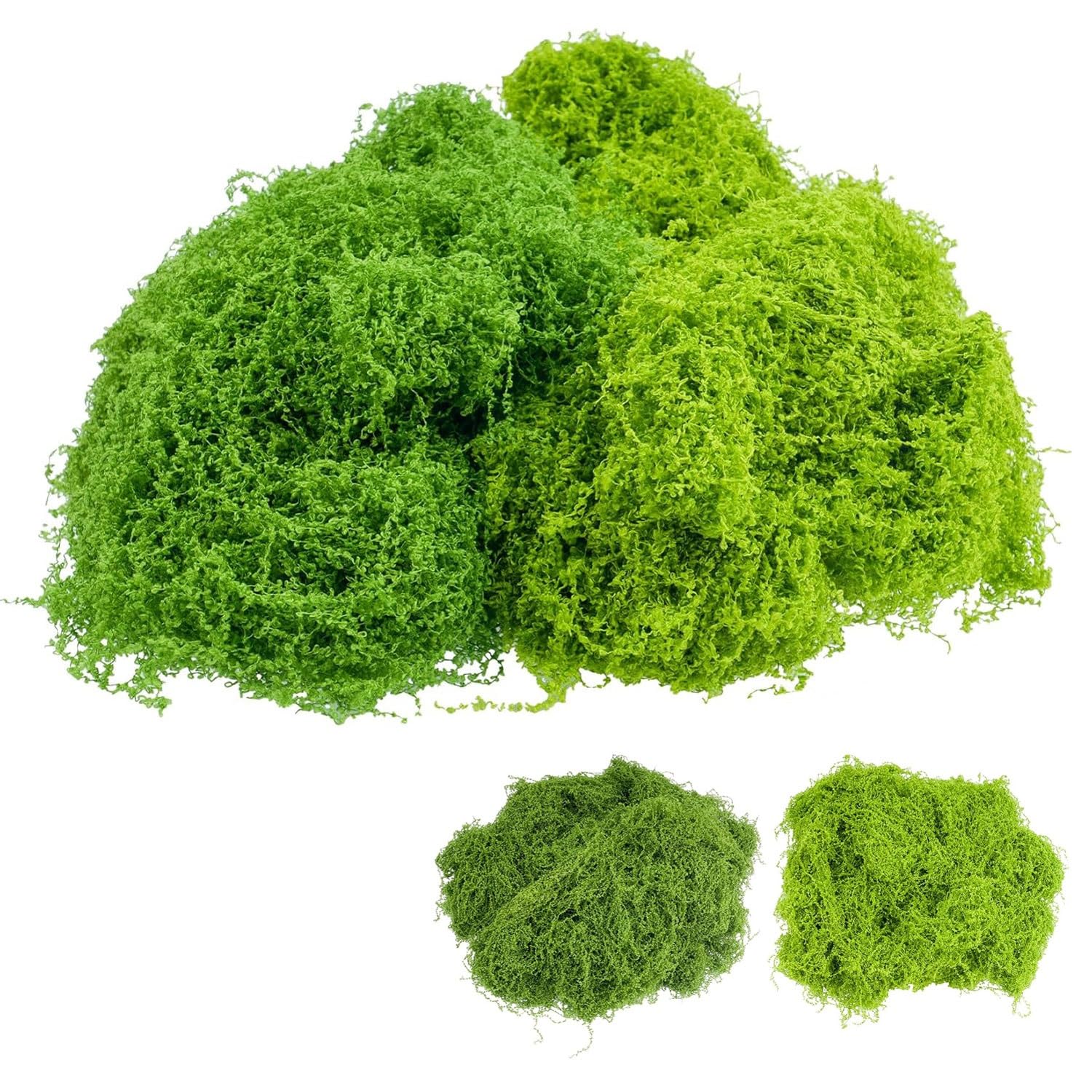 DIWAL Moss for Crafts, Artificial Moss for Indoor Plants, Decorative Light Artificial Fake Moss for Fairy Garden Decor, Wedding Centerpieces, Floral DIY Projects(Light green,50g)