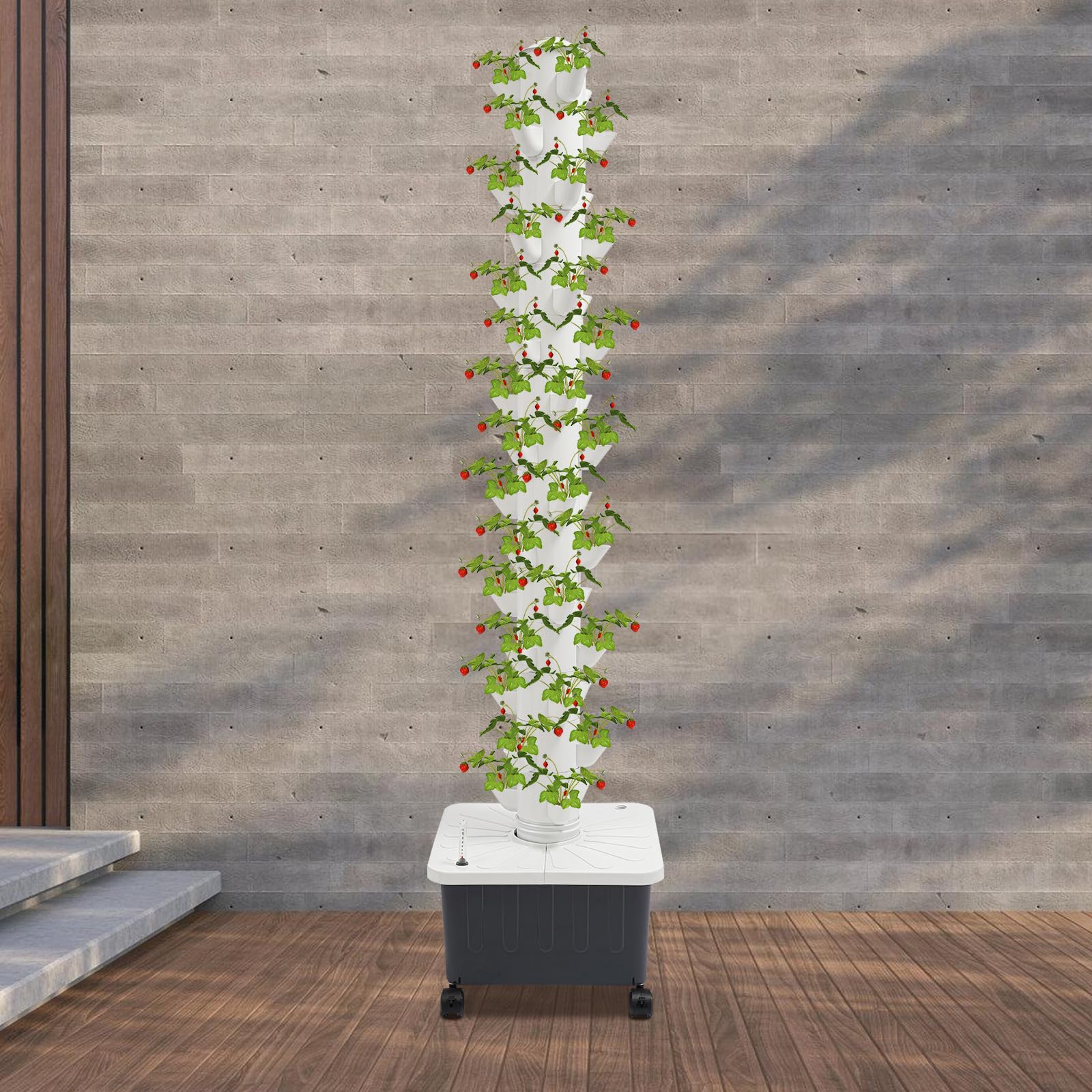 Torre hidropónica de 45 plazas, sistema de cultivo hidropónico, kit de cultivo aeropónico, sistema de cultivo hidropónico de jardín, kit de cultivo aeropónico con bomba de agua y depósito de agua de