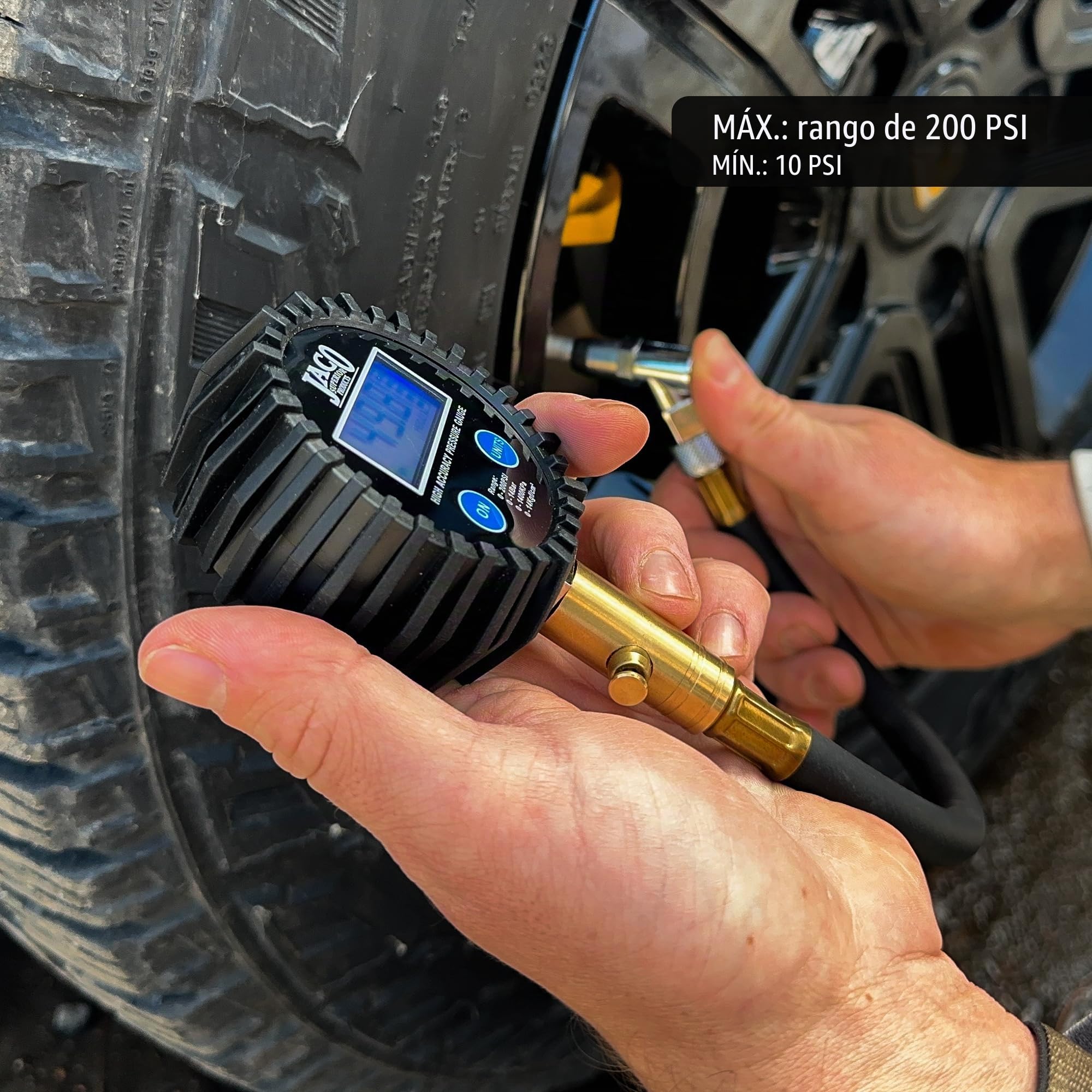 JACO ElitePro Medidor de presión digital de neumáticos - precisión profesional - 200 PSI