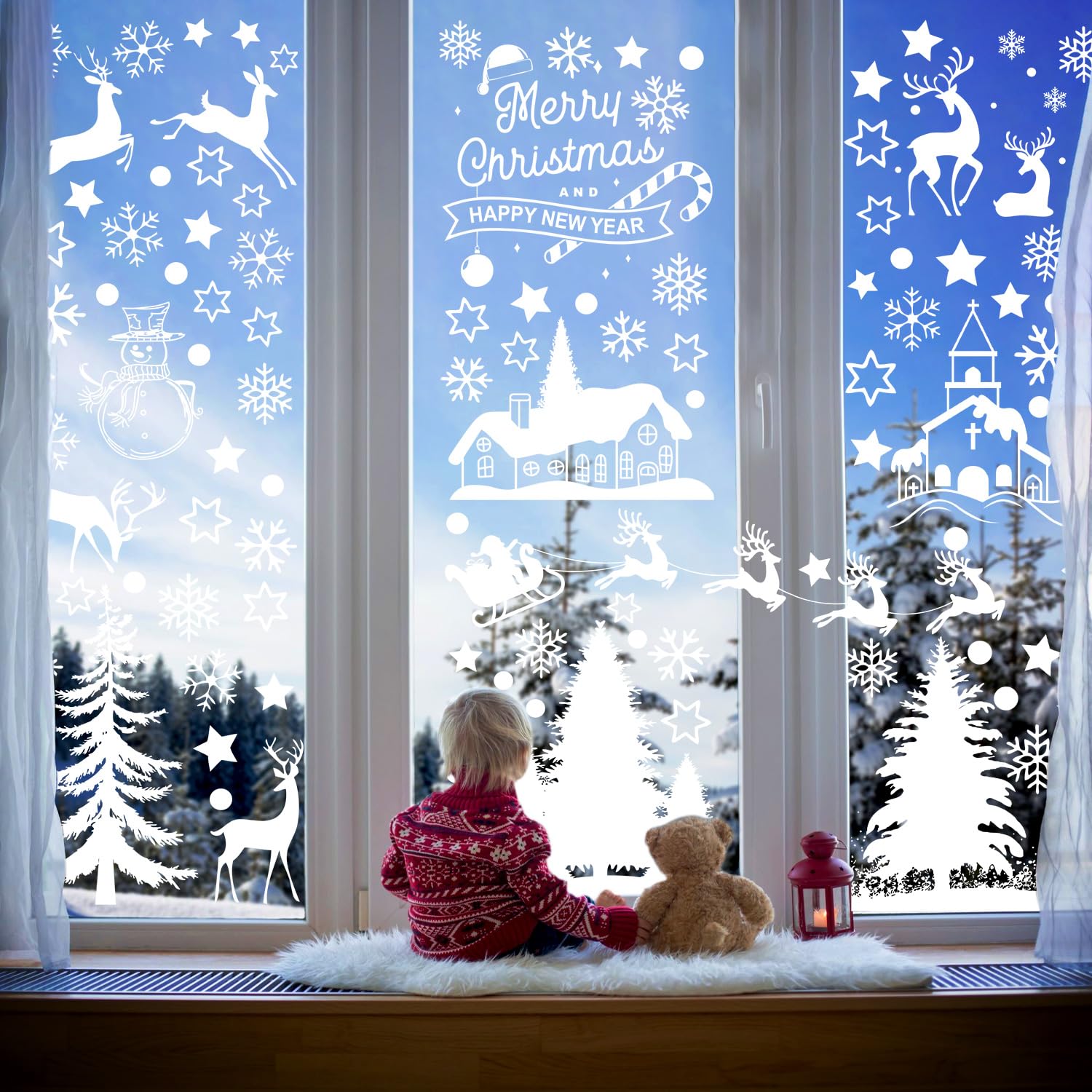 Fiocco Porta Decorazioni Natalizie Per Finestre Adesivi Per Finestre Natalizie Fiocchi Di Neve Decalcomanie Per Addobbi Di Natale Per Finestre Adesivi Finestre Natale