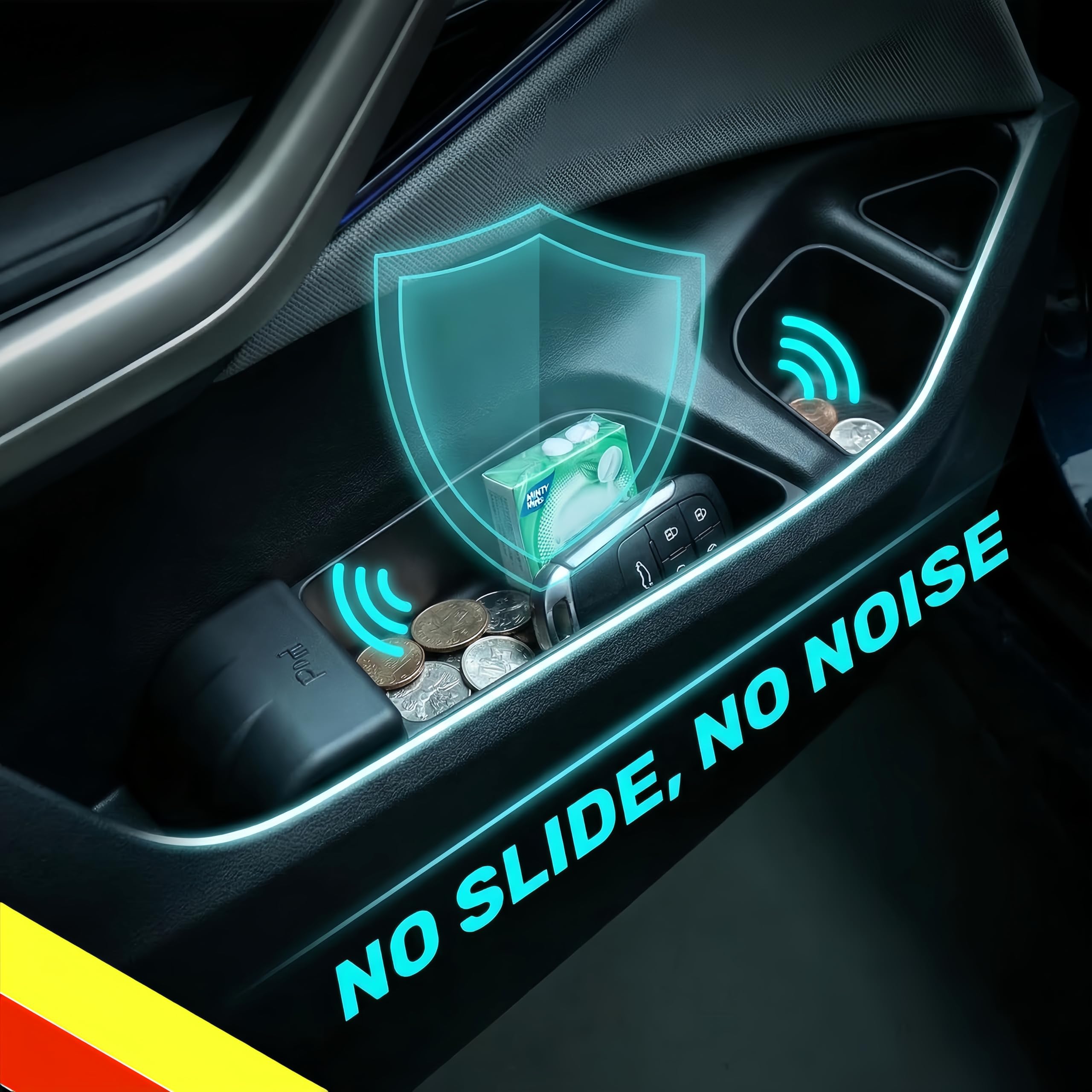 POETRYXIAO Organizer per portiera anteriore e posteriore dell'auto, adatto per BMW X3 G45 G48, set da 10 pezzi, accessori per interni dell'auto, impedisce lo scivolamento e riduce il rumore, nero