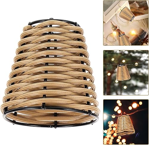 Miniatura 6 de EXCEART Pantalla de bambú de la rota de la lámpara de la luz suave pequeñas pantallas para la iluminación decorativa