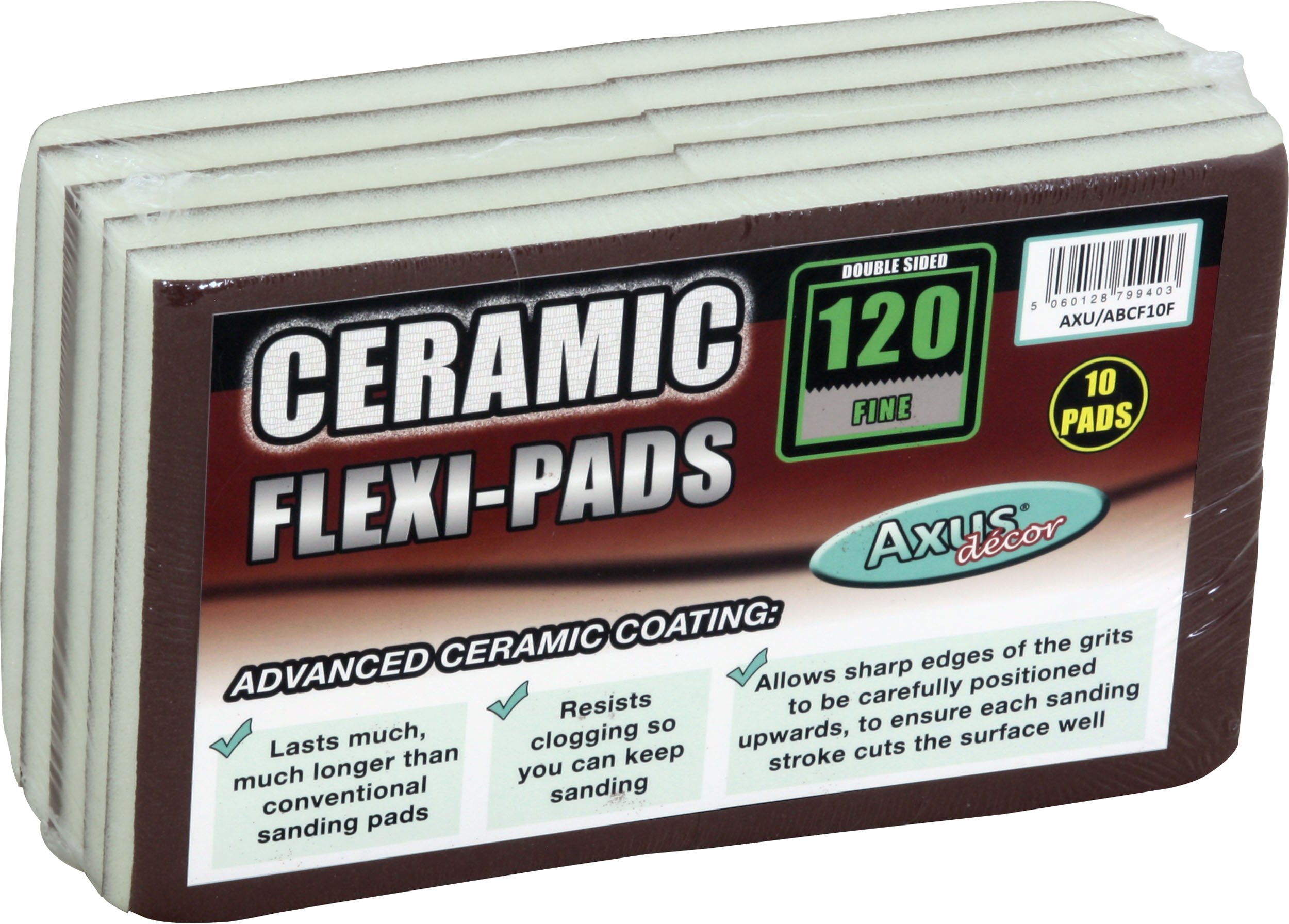AXUS Decor Decor AXU/ABCF10F Ceramic Flexi-Pad Grit 120 (Pack of 10), Set of 10 Pieces