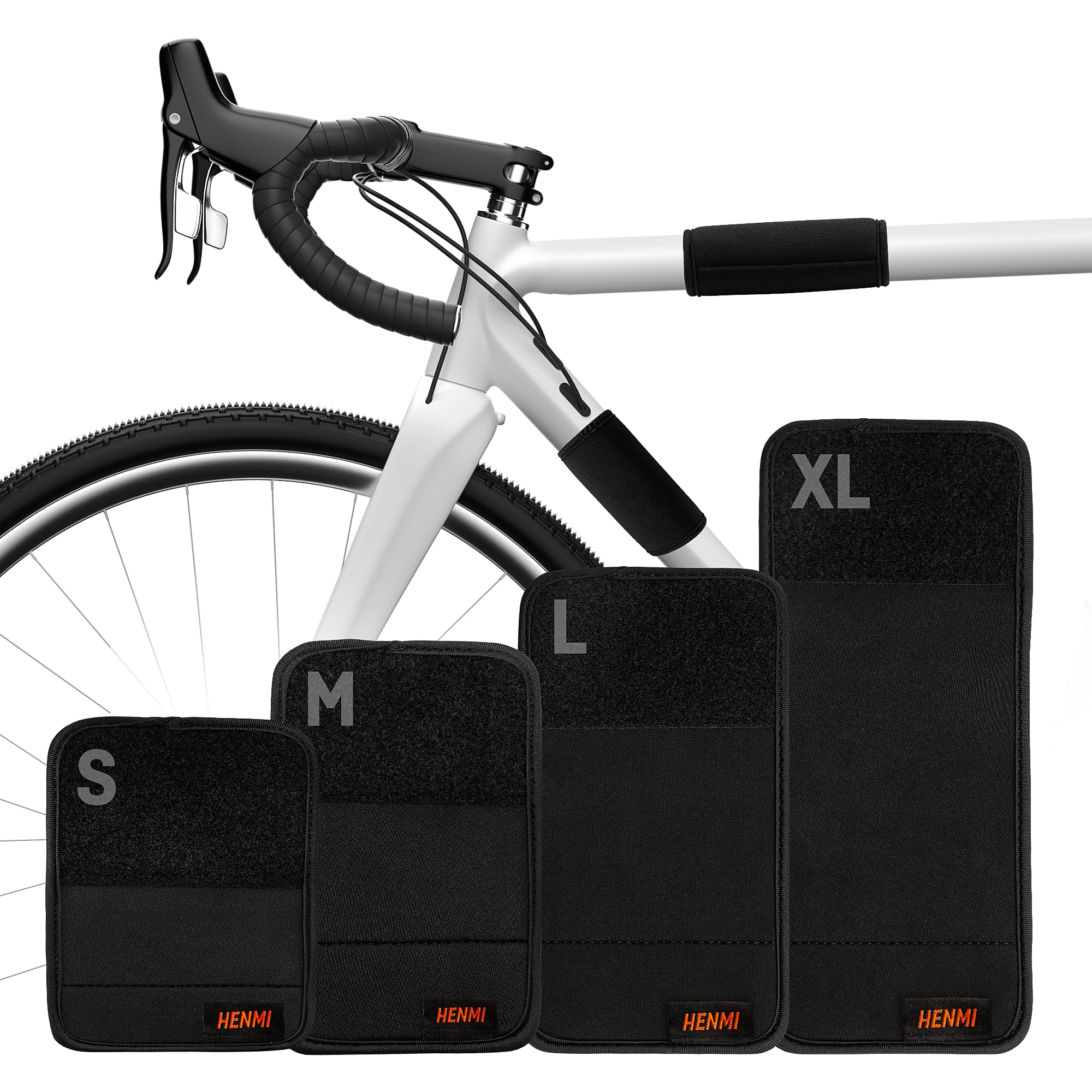 HENMI Fahrrad Rahmenschutz 4er Set | Carbon Rahmenschutz passend für Fahrradträger, Transportschutz, Fahrrad Zubehör