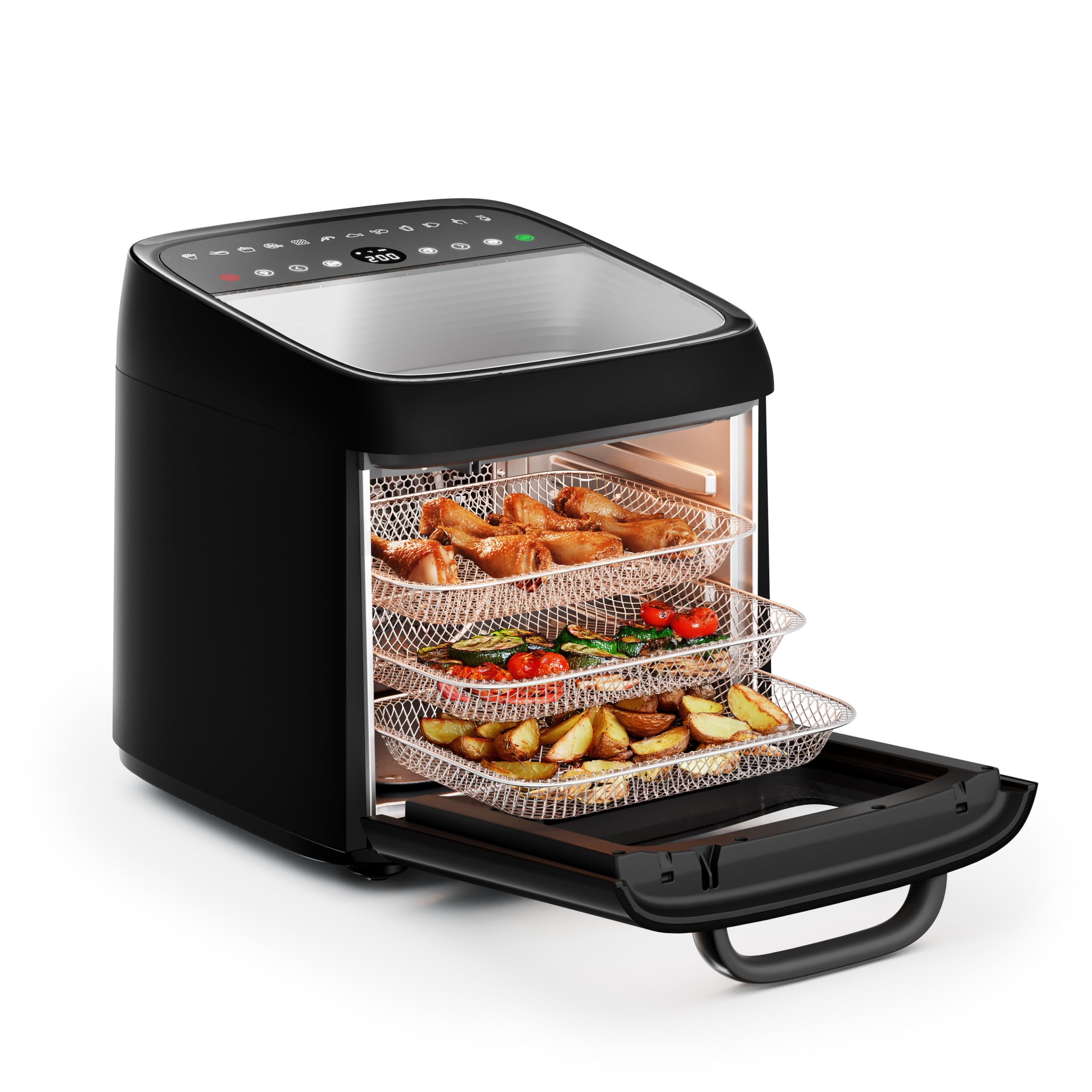Princess Airfryer Oven Vision, Capacità 12,6 L, Potenza 1800 W, Forno Ad Aria Multifunzionale Con Finestra, Facile Da Pulire, 01.182288.01.001