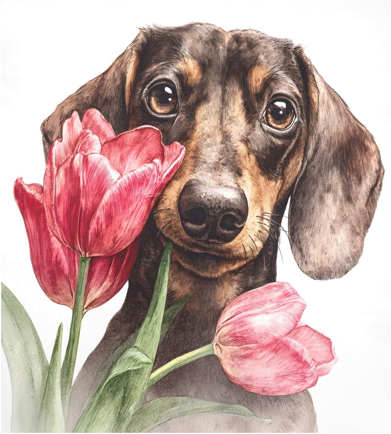 Dishwasher Magnet Cover Large Magnetic Stickers Brown Dachshund Front Dishwasher Cover Reusable Decal for Home Kitchen Refrigerator Decorative Lid Washing Machine Laundry