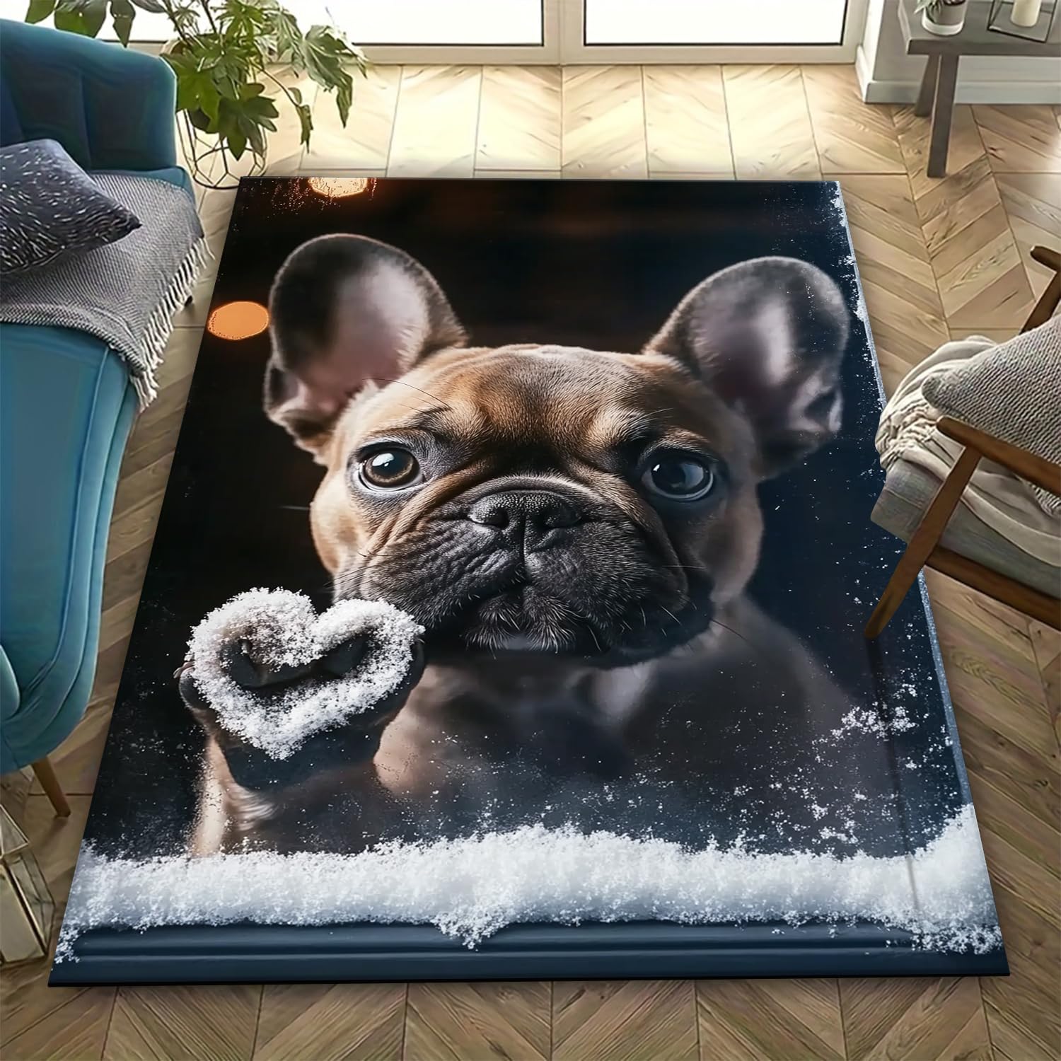 Tapis chien 3D chambre enfant ado anti-dérapant 160x230