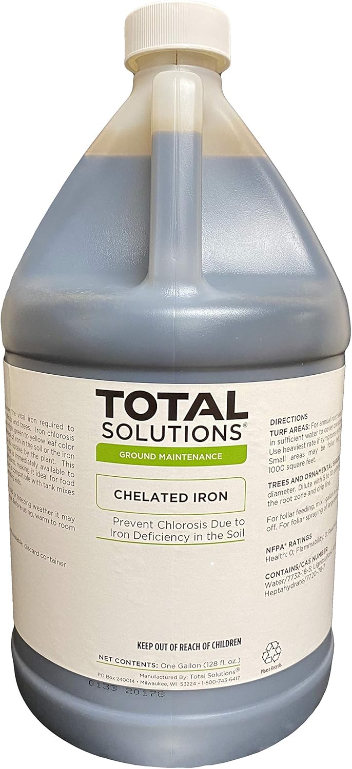 Chelated Iron (1 Gallon) | Liquid Mineral Supplement Used to Prevent or Cure Iron Chlorosis in Turf, Ornamental shrubs, and Trees.