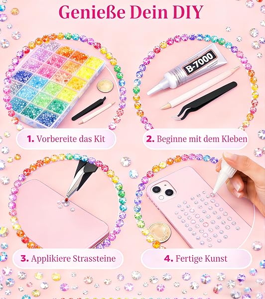 32000 Stück Glitzersteine Bedazzler Kit, 40 Farben 3mm Hotfix Strasssteine mit Pinzette Und Stift, Nagelkunst Bedazzling Kit für Textilien Basteln Nägel Textilien Diamond Painting (40 Farben) - 3
