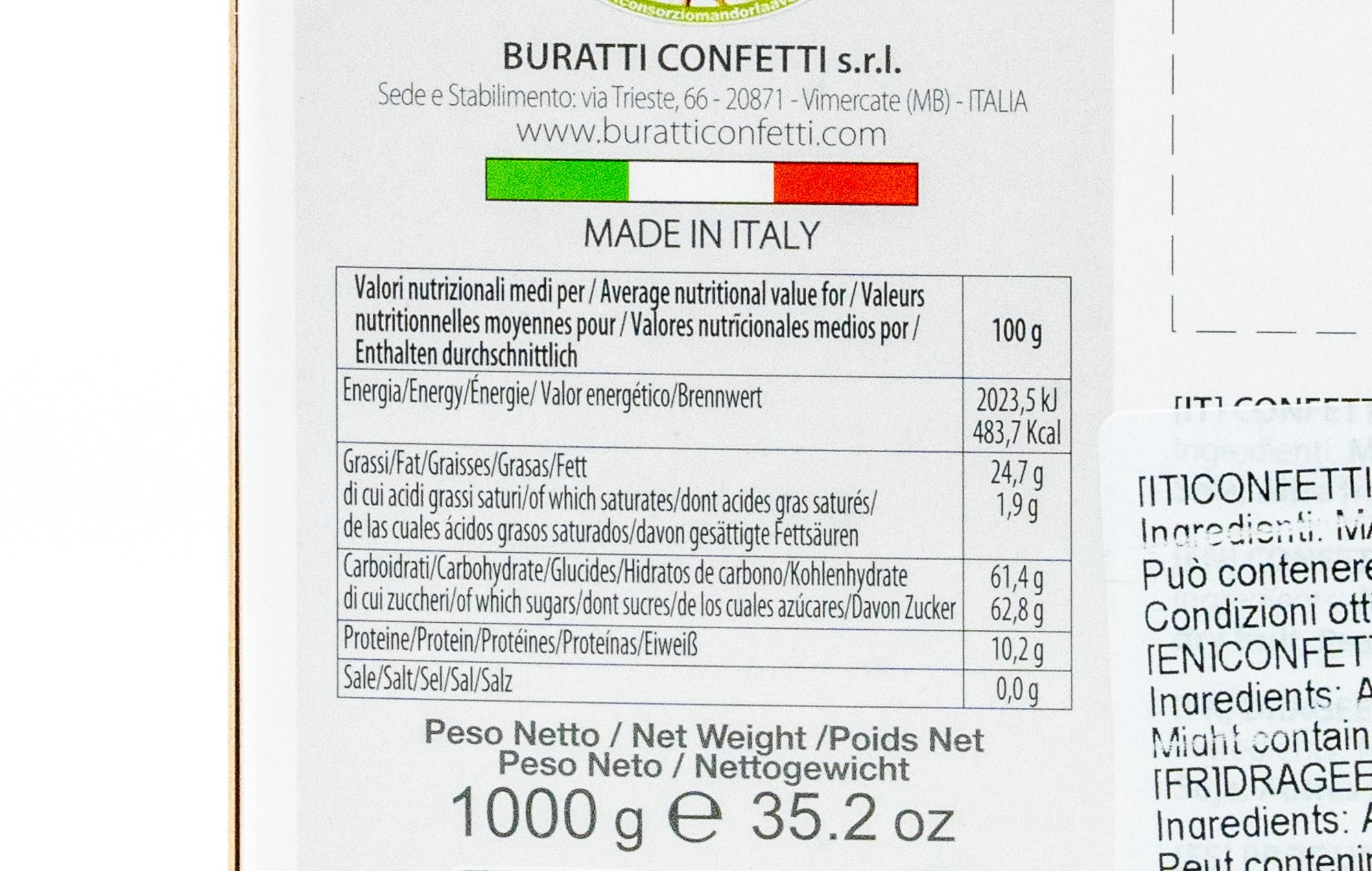 Buratti Confetti Avola Blau Mandeln, 1 Stück