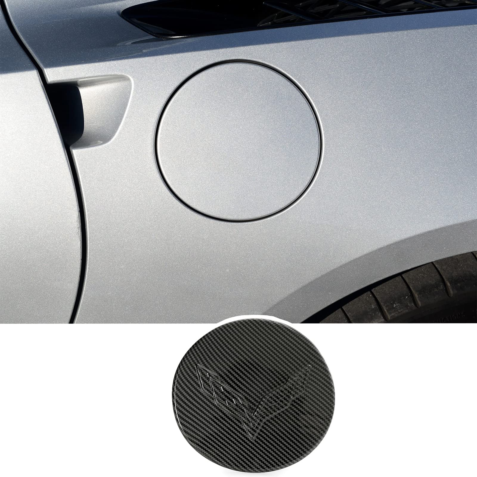 for Corvette C7 Stingray Carbon Fiber Fuel Tank Door Trim Accessories for 2014-2019 Corvette C7 Stin