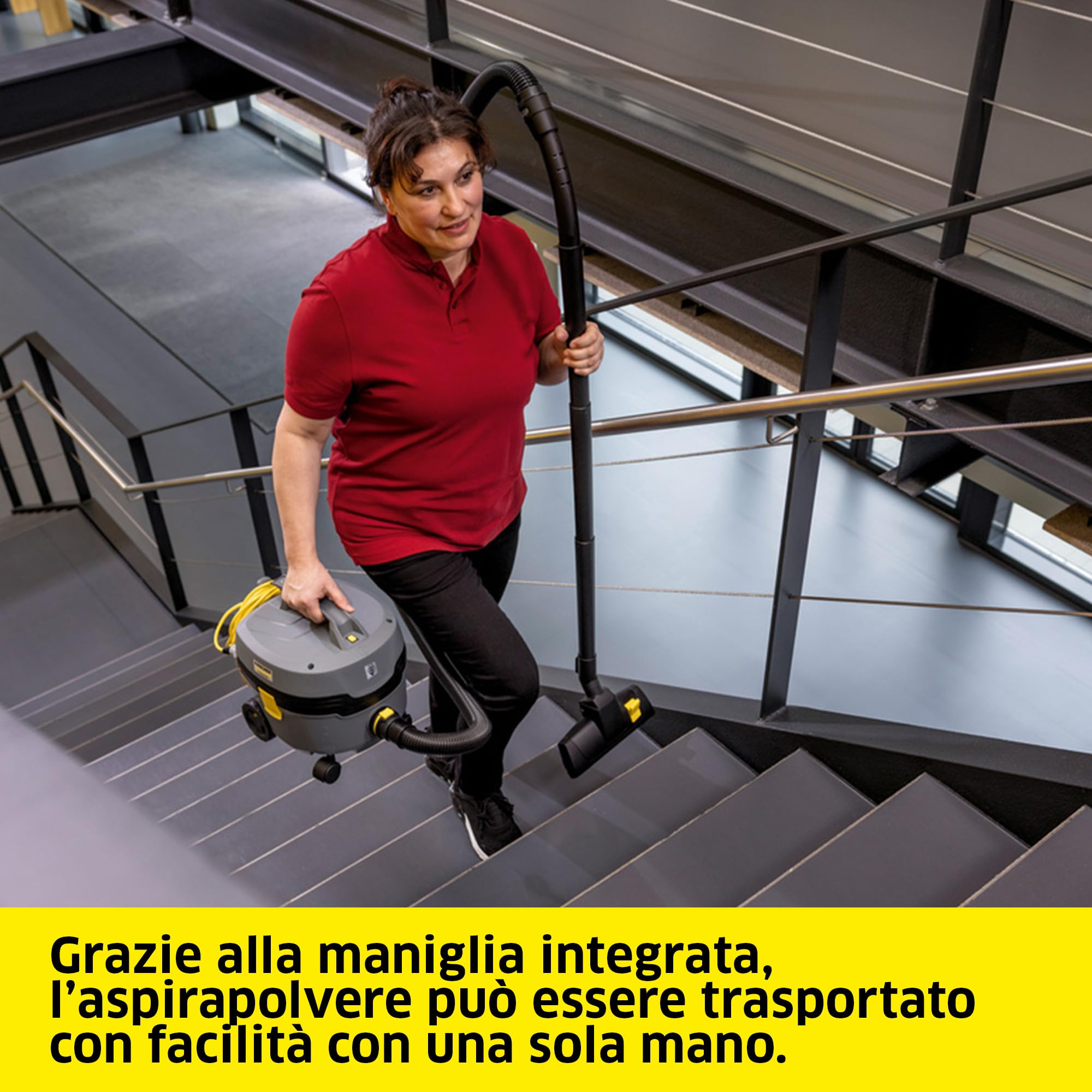 KÄRCHER aspirapolvere professionale T 7/1 Classic, contenitore: 7 l, potenza: 850 W, livello di pressione sonora: 62 dB(A), peso: 3,5 kg, cavo: 7,5 m, cestello filtro permanente