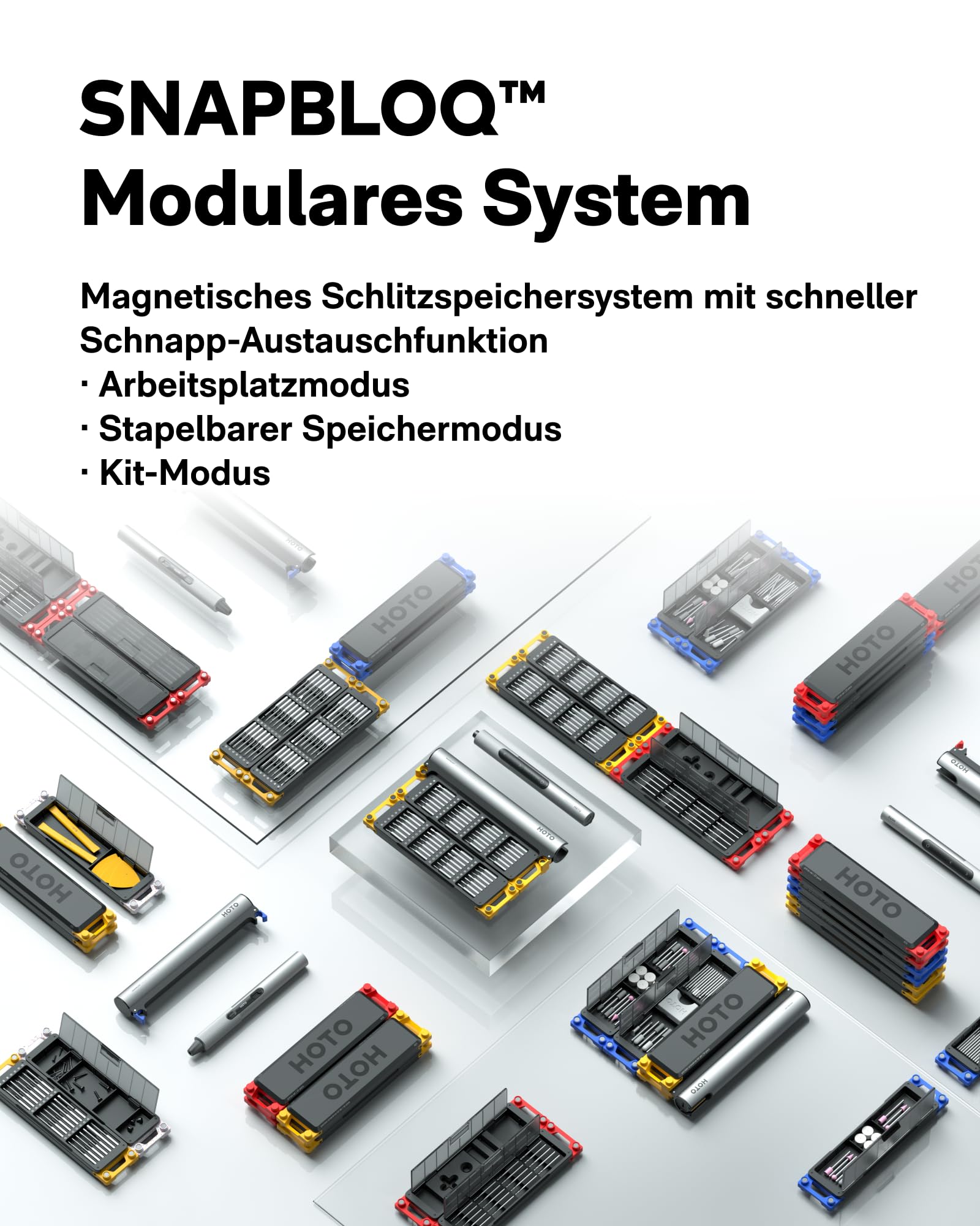 HOTO SNAPBLOQ™ 3-in-1-Elektro Schraubendreher Set & Multifunktionswerkzeug & Mini Bohrmaschine