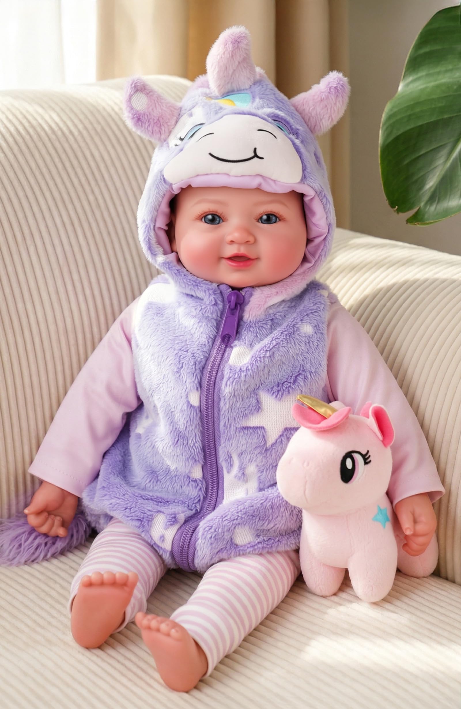 BABESIDE Lifelike Baby Doll -17 Inch Cute Smiling Soft Body Realistic Newborn Baby Dolls, Real Looking Girl Doll with Vinyl Head, Clothes & Accessories, Gift for Kids Ages 3+